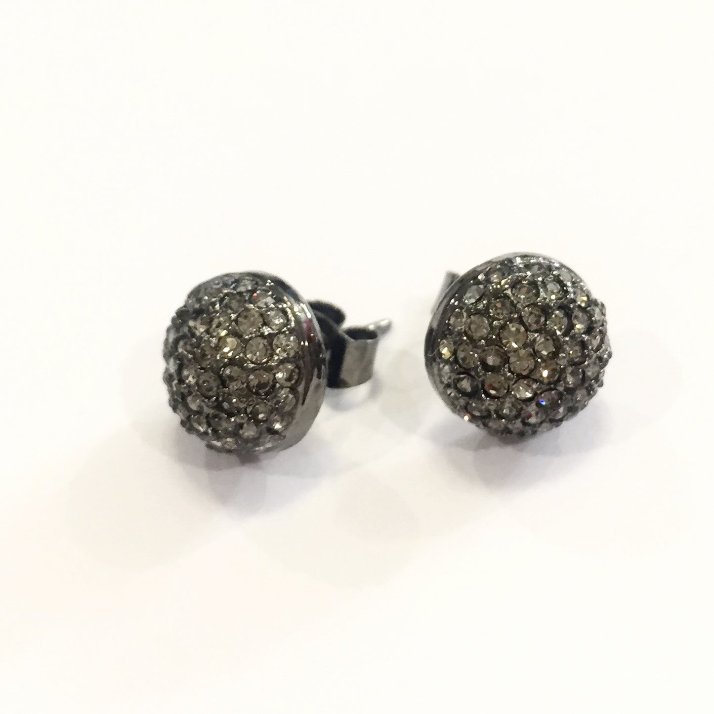 Aretes de RODIO de MEDIO CIRCULO cubiertos con CRISTALES