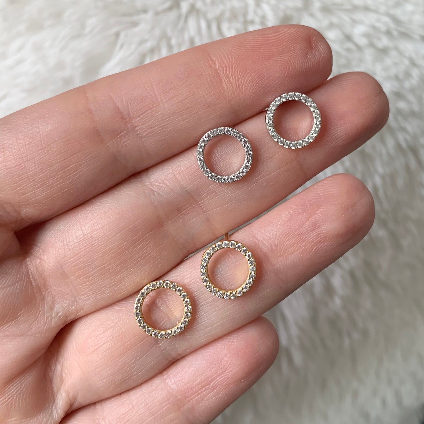 Arete (Broquel) de CIRCULO de plata