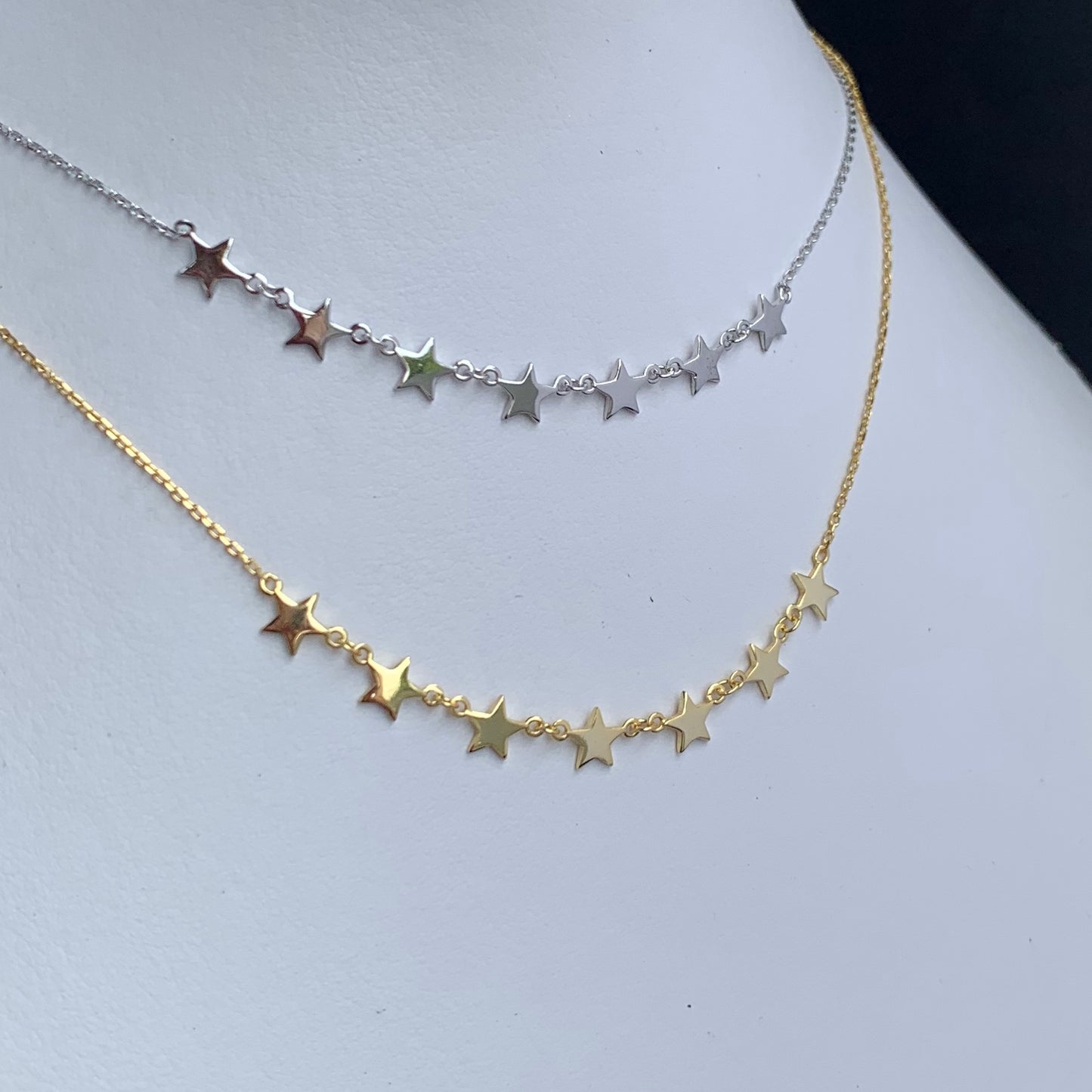 Cadenita CHOKER de plata con ESTRELLAS