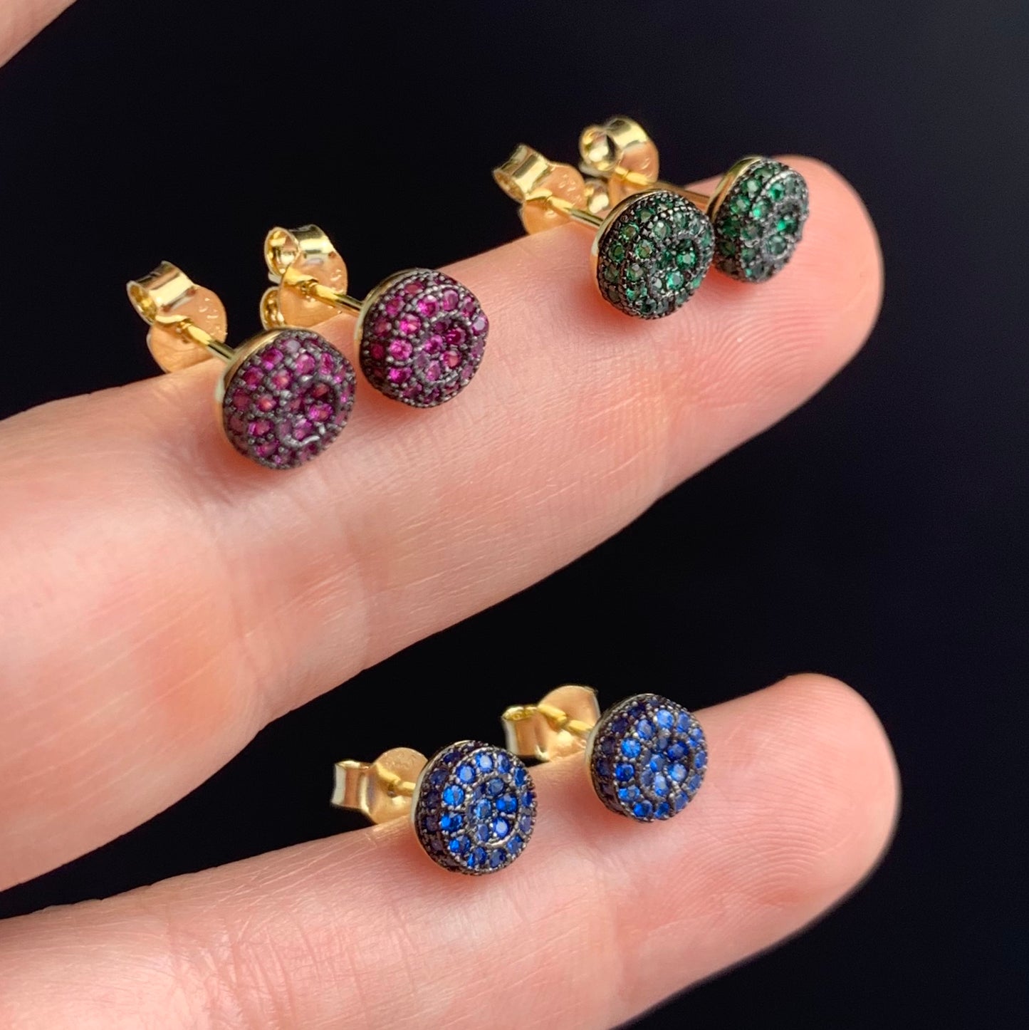 Aretes de CIRCULO con zirconias de COLOR