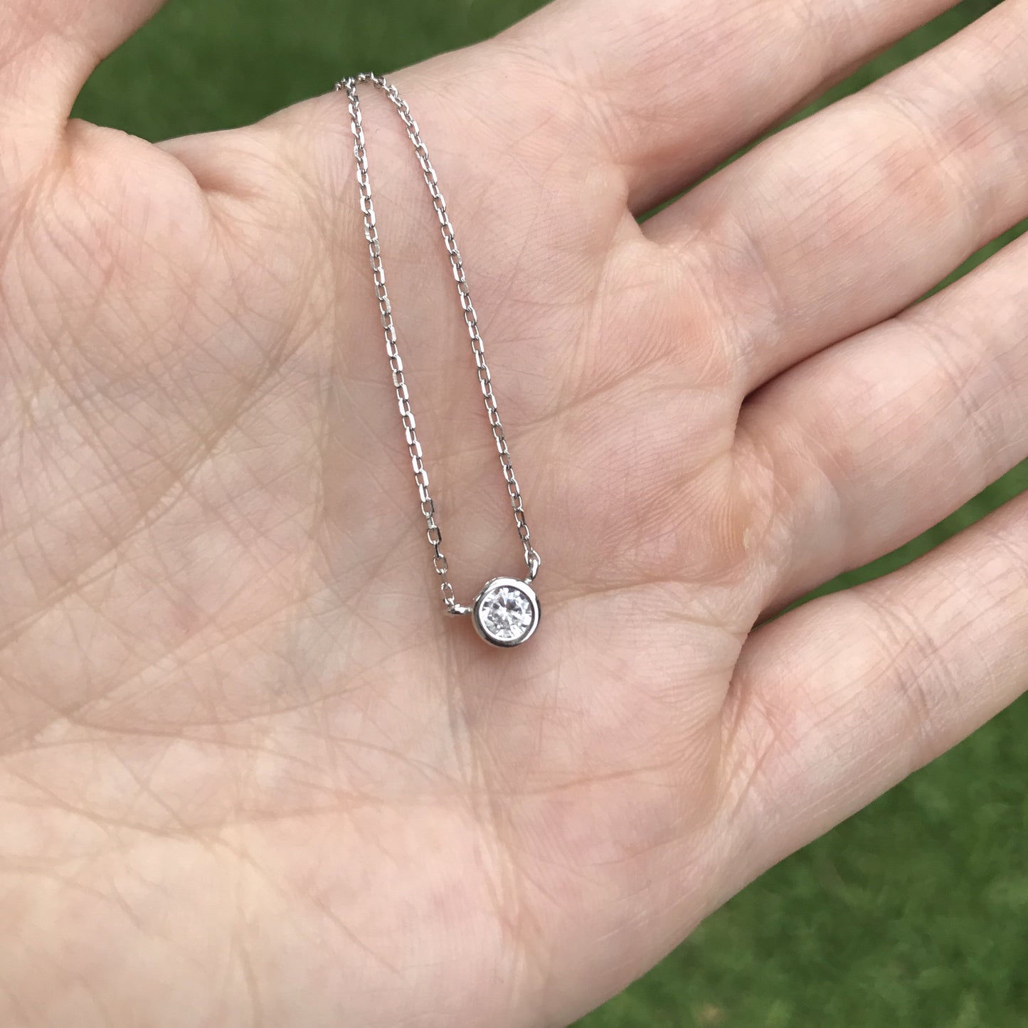 Cadenita CHOKER de plata con ZIRCONIA