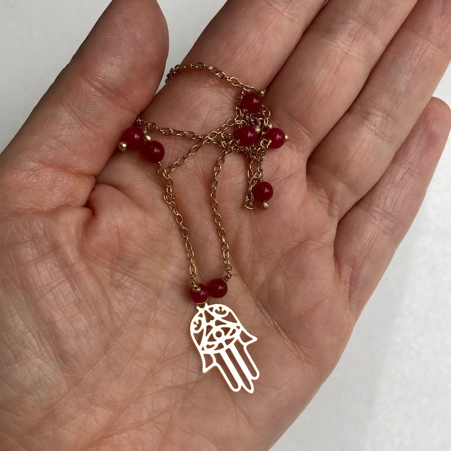 Collar de Oro Brasileño con Piedras Naturales y con DIJE de MANITA