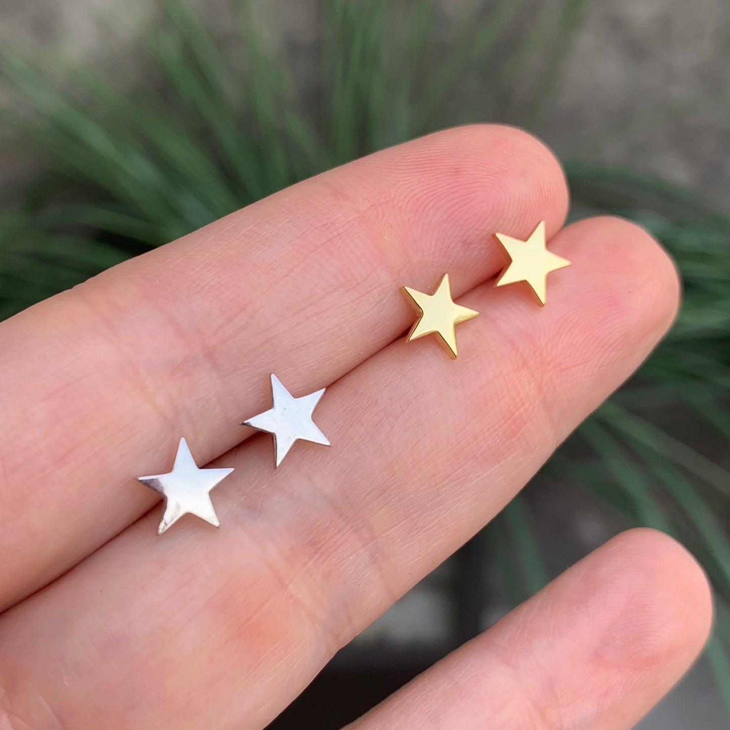 Aretes de plata de ESTRELLAS