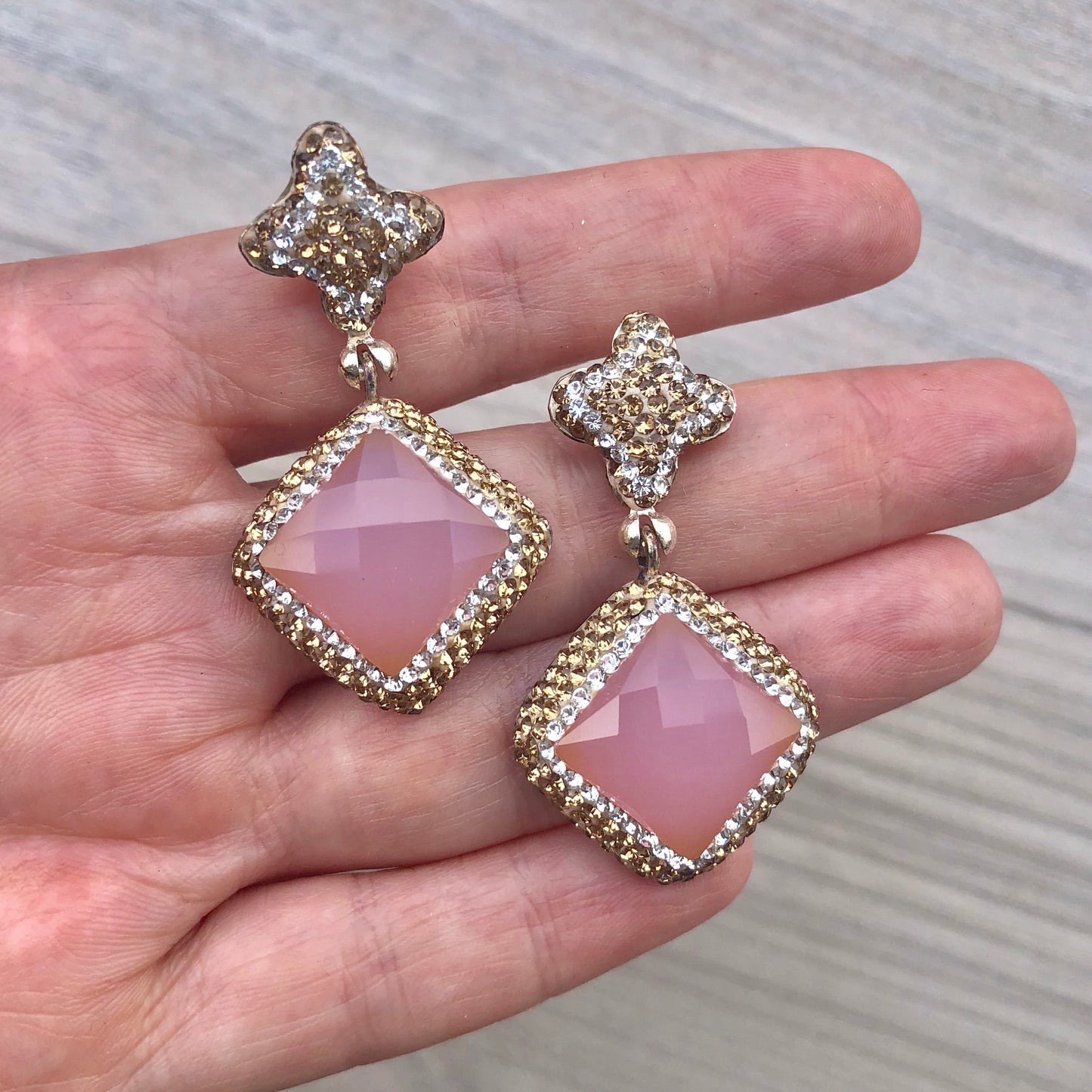 Aretes TURCOS de PLATA de ROMBO