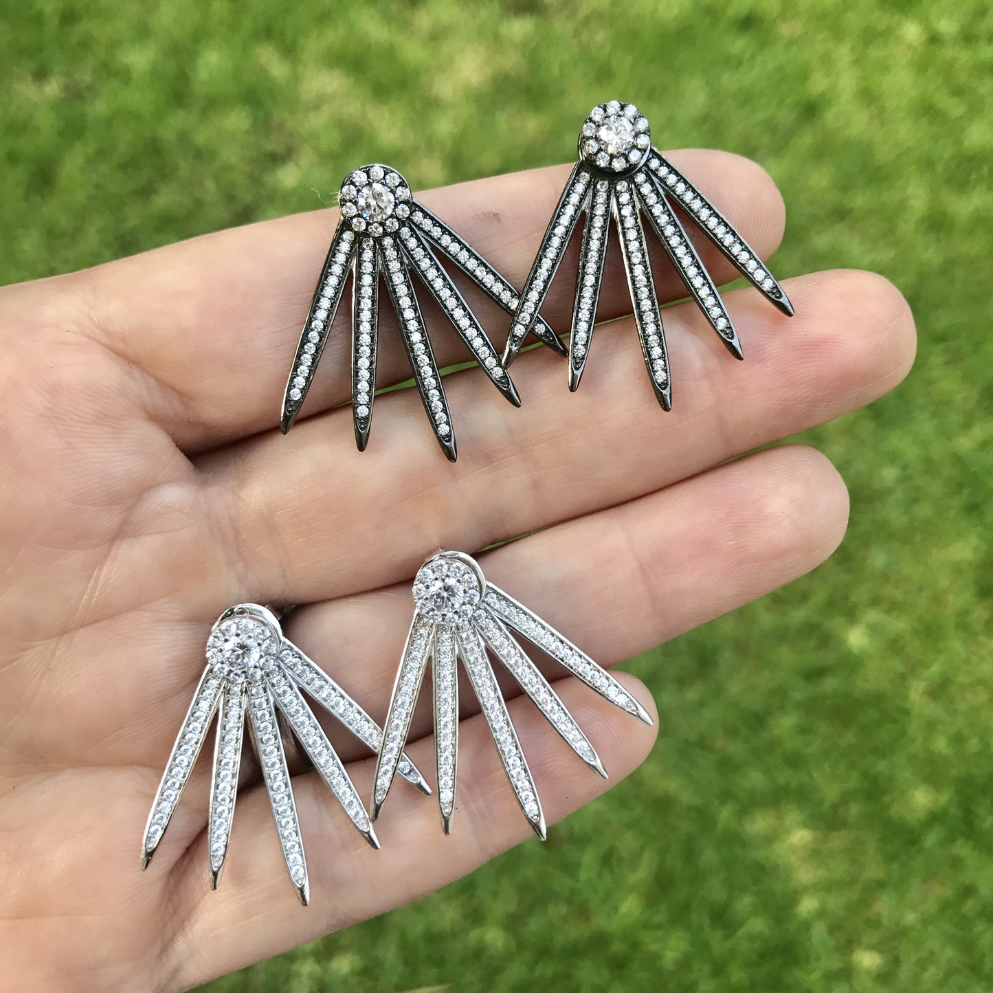 Aretes de plata con PICOS