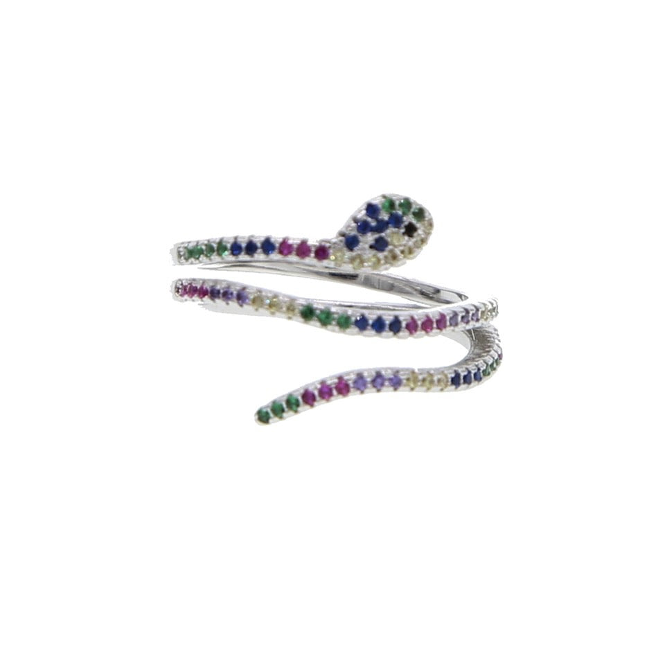 Anillo de VIVORA de ZIRCONIAS de colores
