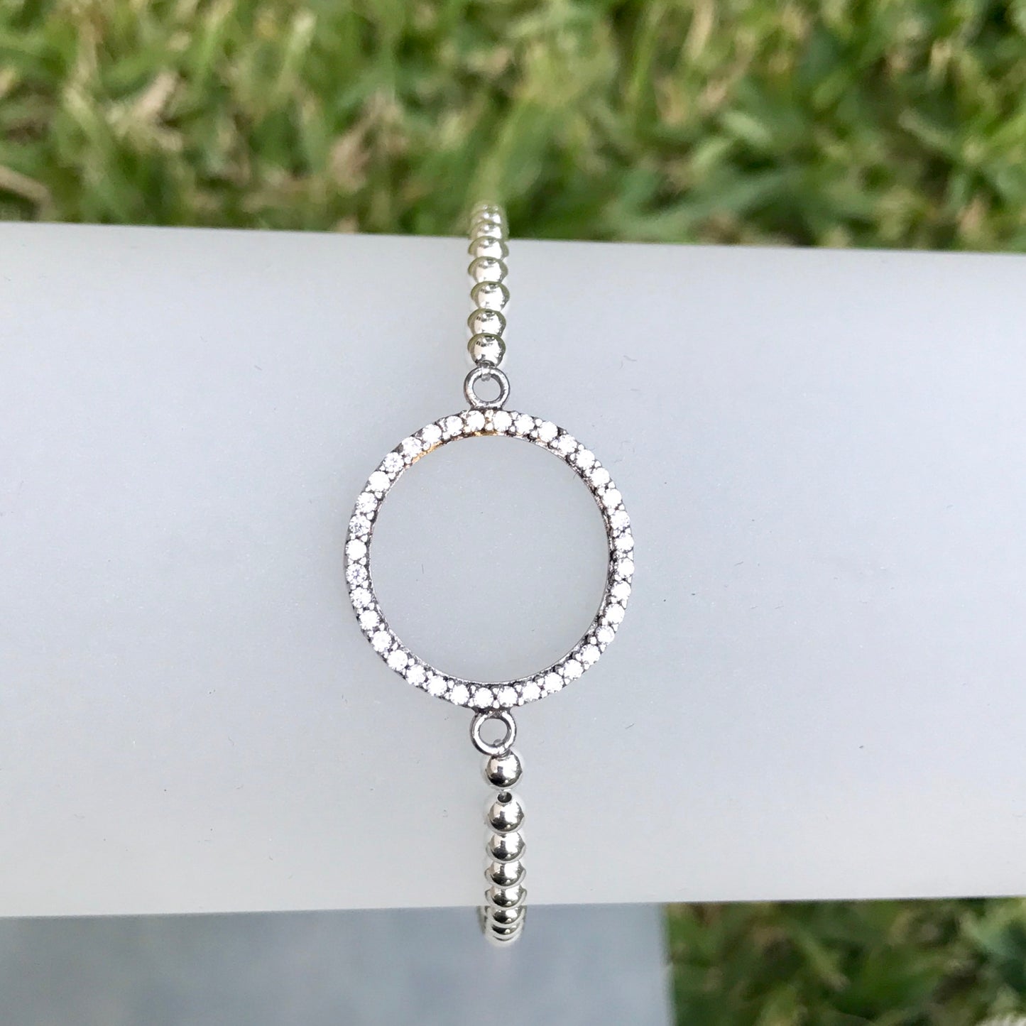 Pulseras ELASTICAS de bolitas y DIJES de PLATA .925