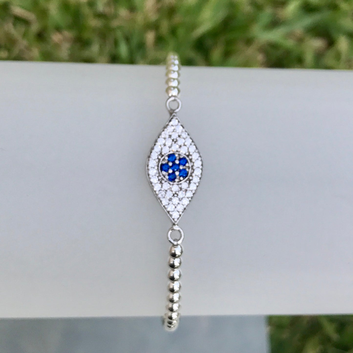 Pulseras ELASTICAS de bolitas y DIJES de PLATA .925