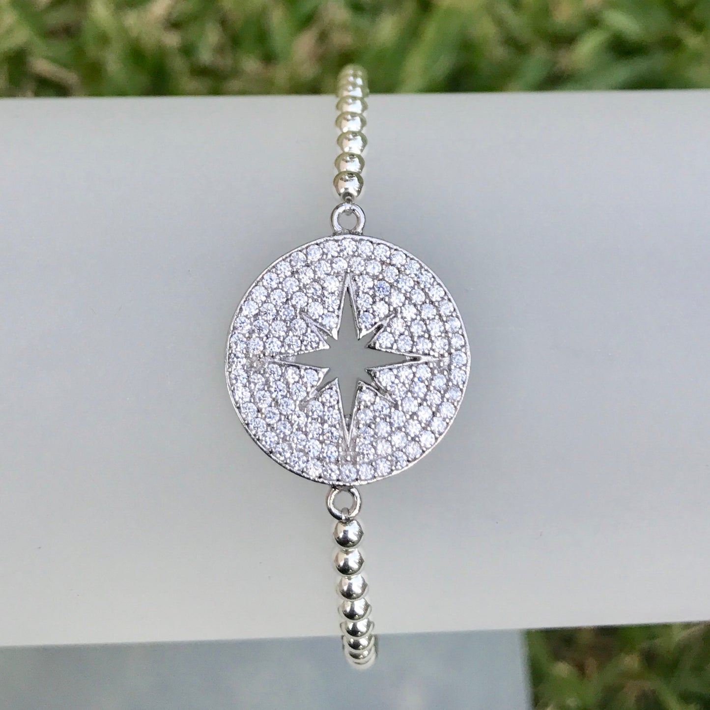 Pulseras ELASTICAS de bolitas y DIJES de PLATA .925