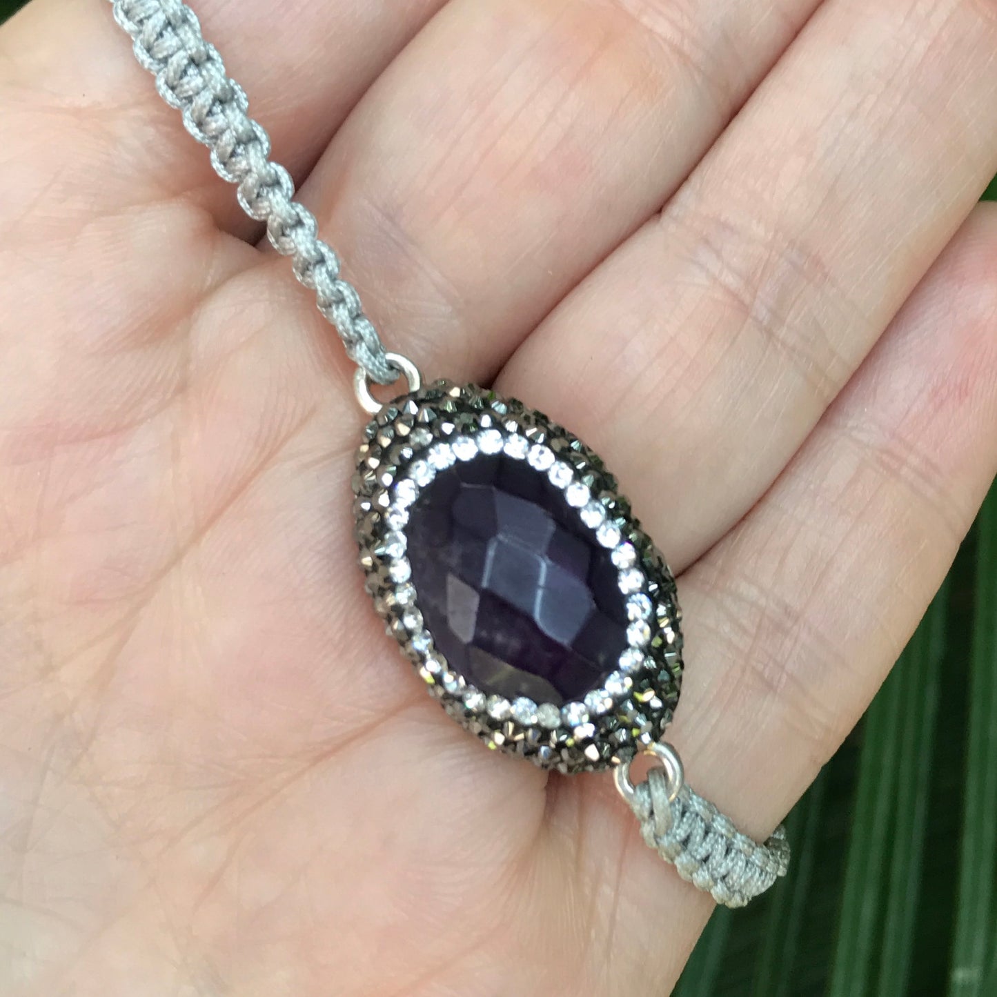 Pulseras de MACRAME con dijes de PLATA y PIEDRA NATURAL