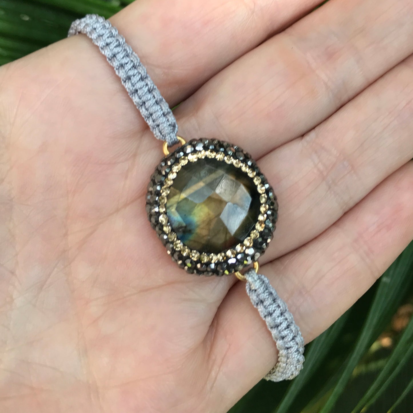 Pulseras de MACRAME con dijes de PLATA y PIEDRA NATURAL