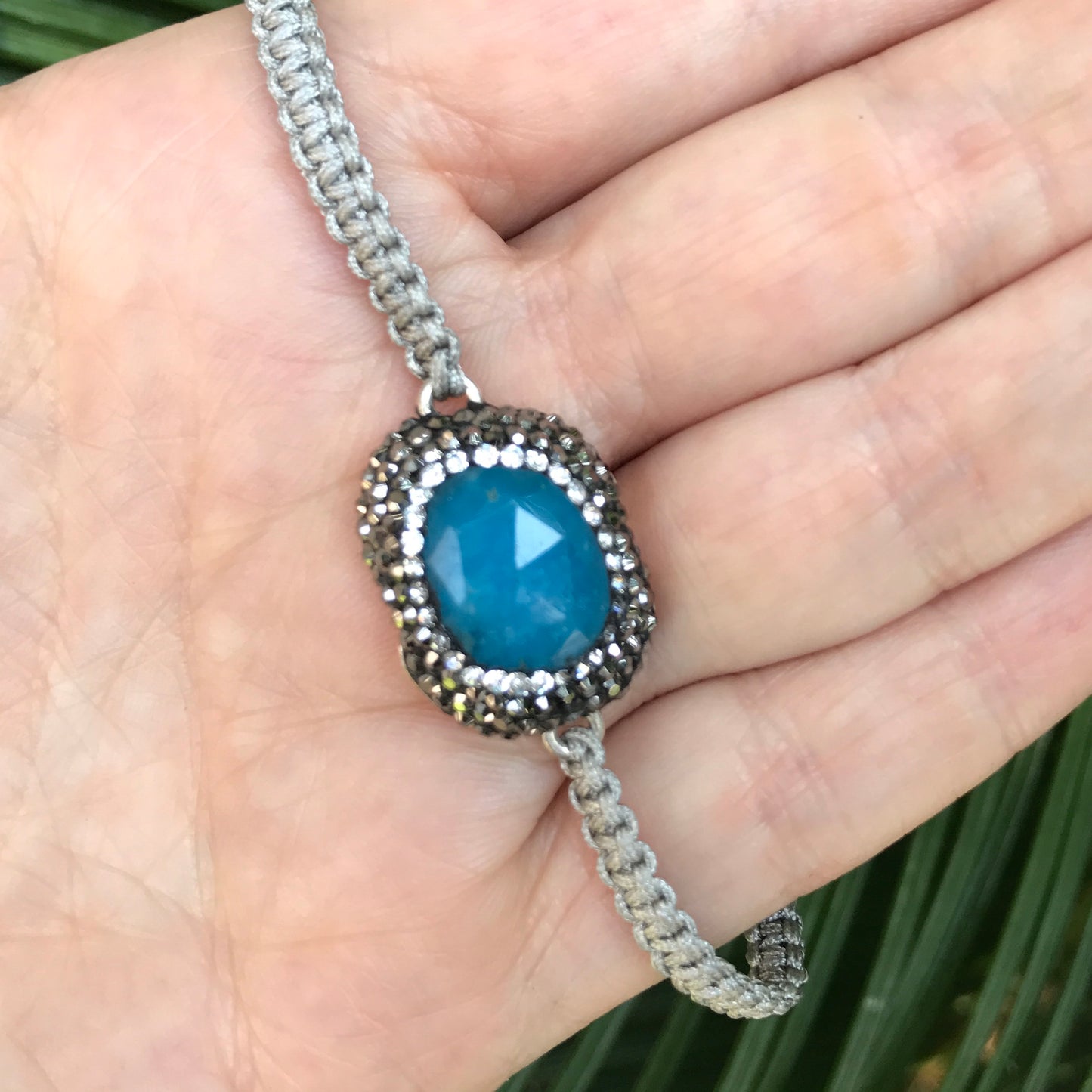 Pulseras de MACRAME con dijes de PLATA y PIEDRA NATURAL