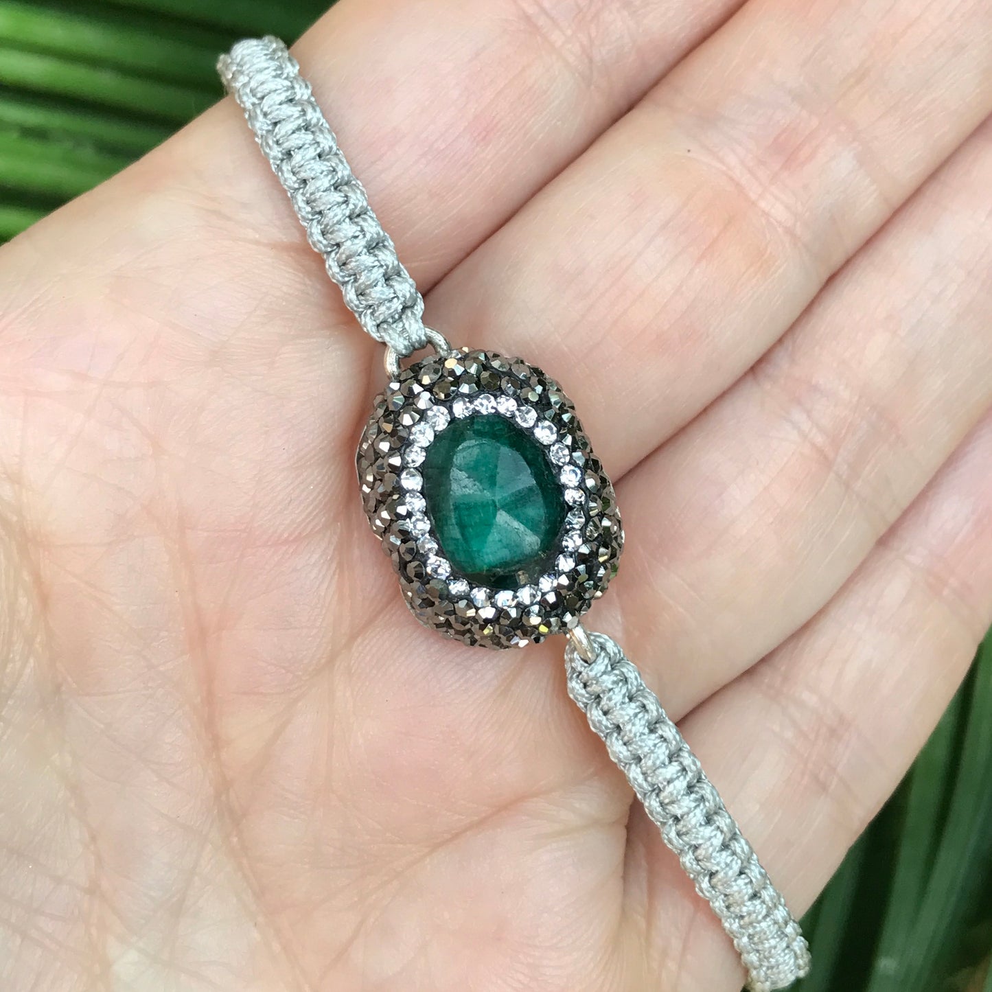 Pulseras de MACRAME con dijes de PLATA y PIEDRA NATURAL