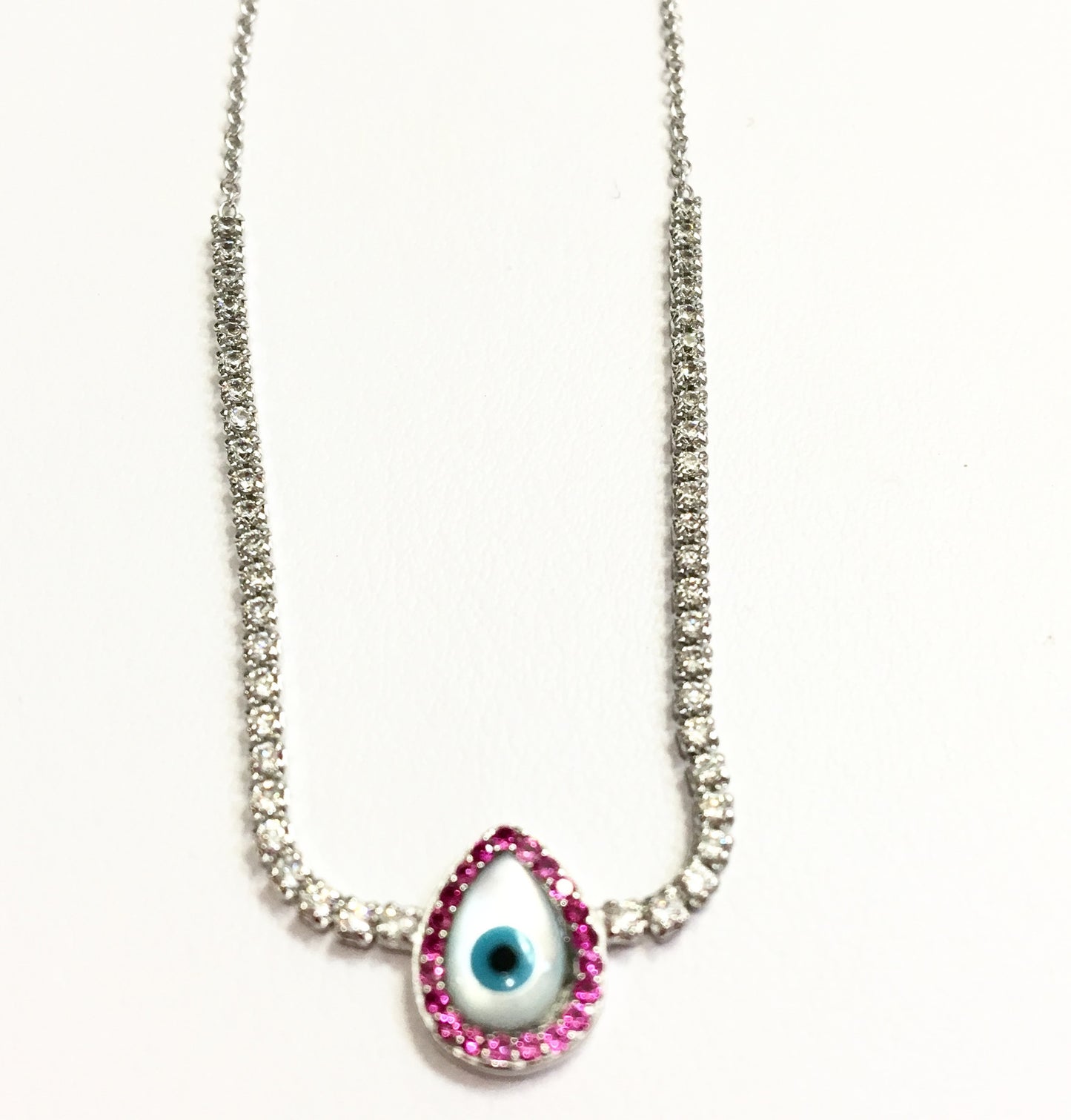Pulsera ajustable de plata con OJITO VERTICAL