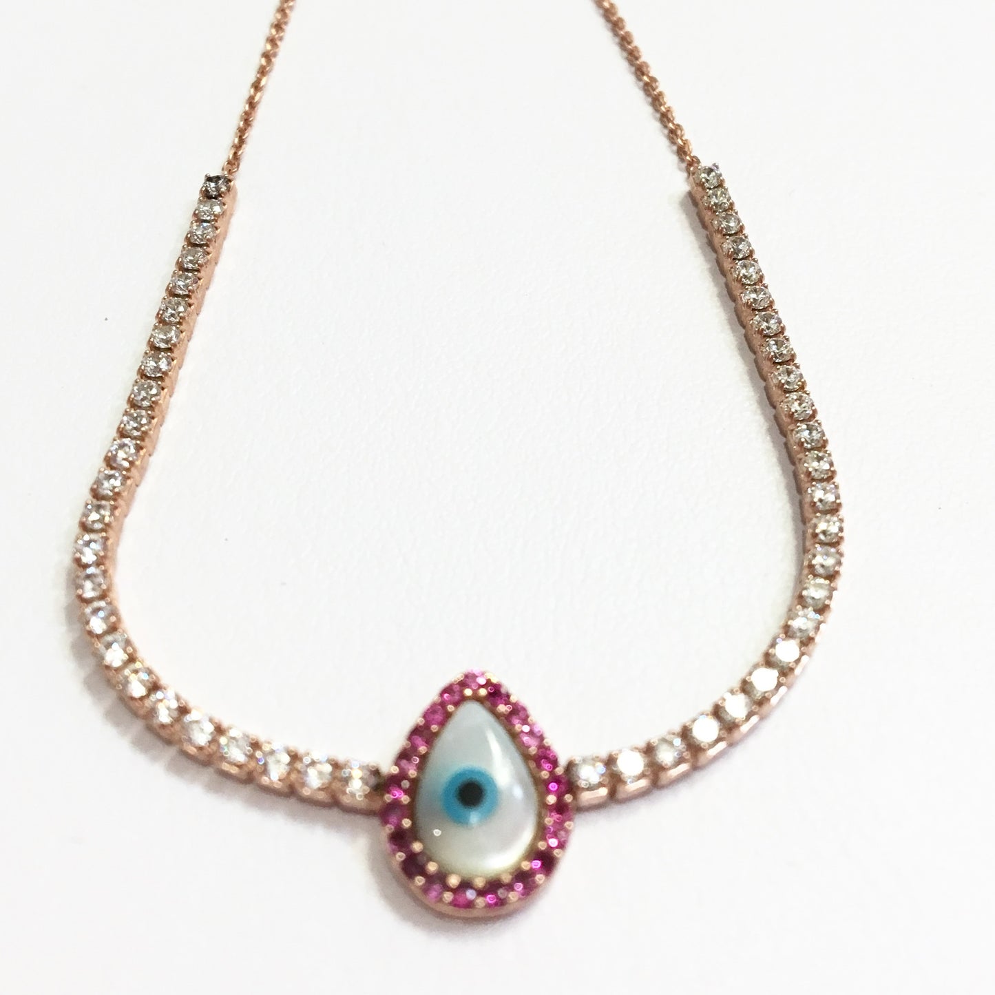 Pulsera ajustable de plata con OJITO VERTICAL