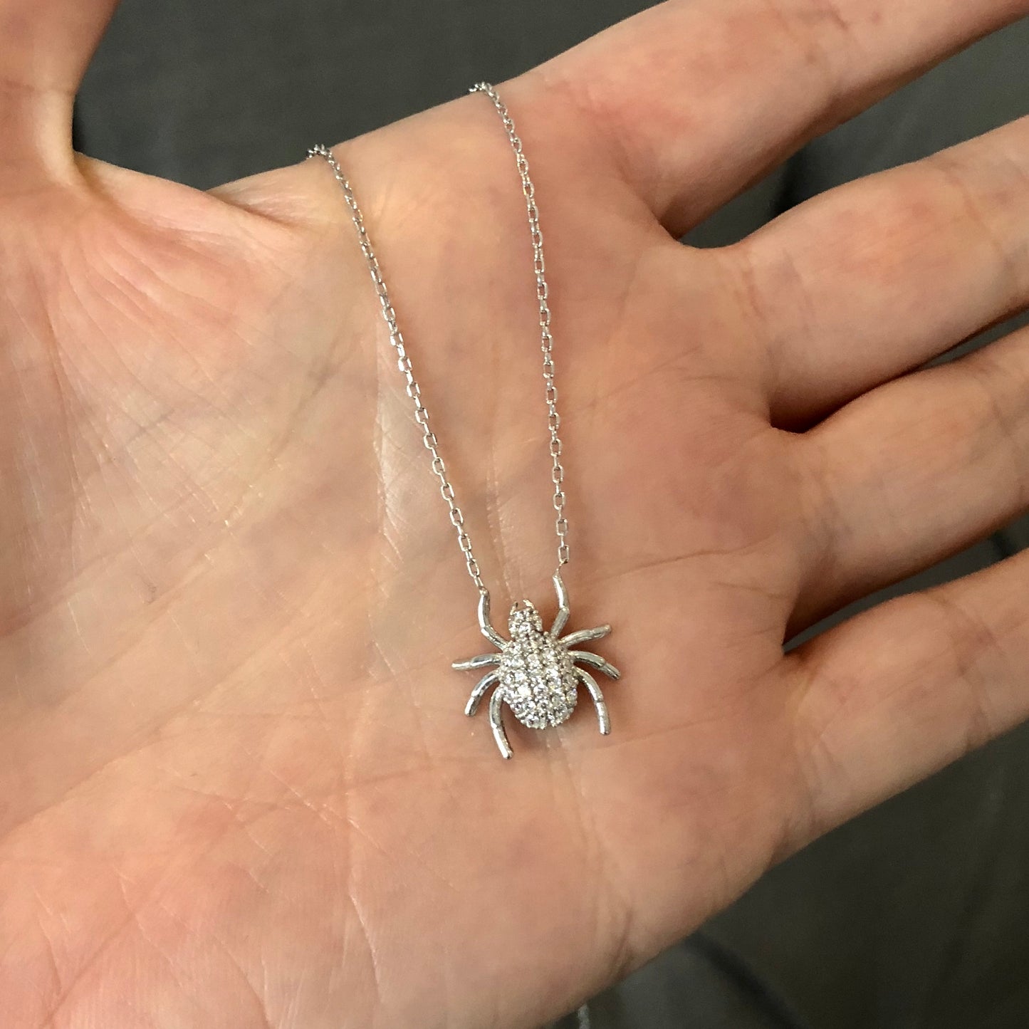 Cadenita de PLATA con ARAÑA cubierta con ZIRCONIAS