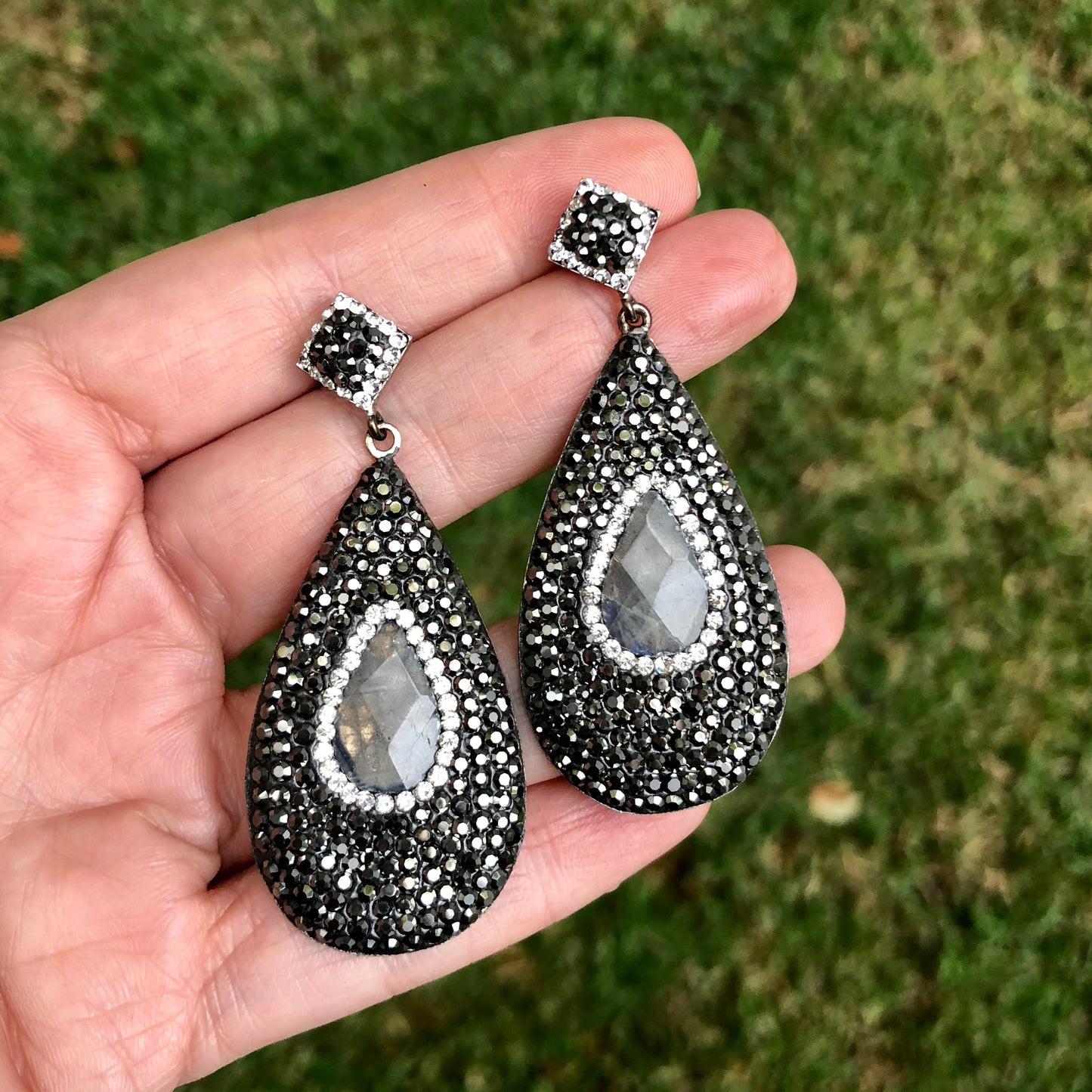 Aretes TURCOS de GOTA con piedra NATURAL