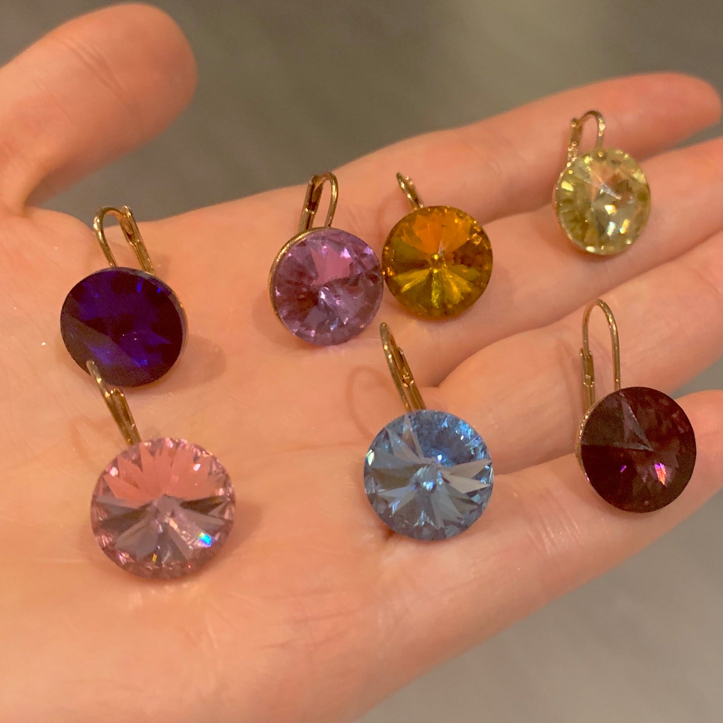 Arete Redondo de Cristal Swarovski Sin Bisel