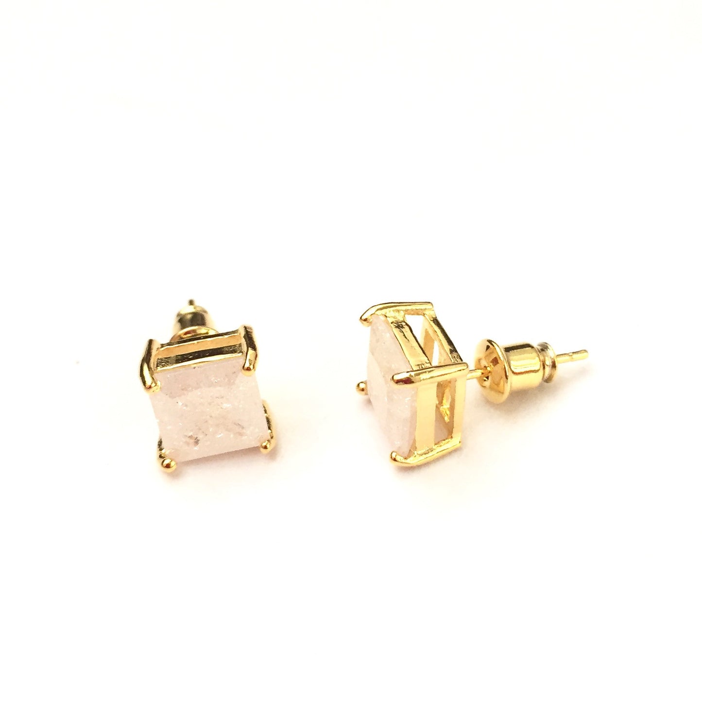 Arete broquel CUADRADO de CRISTAL