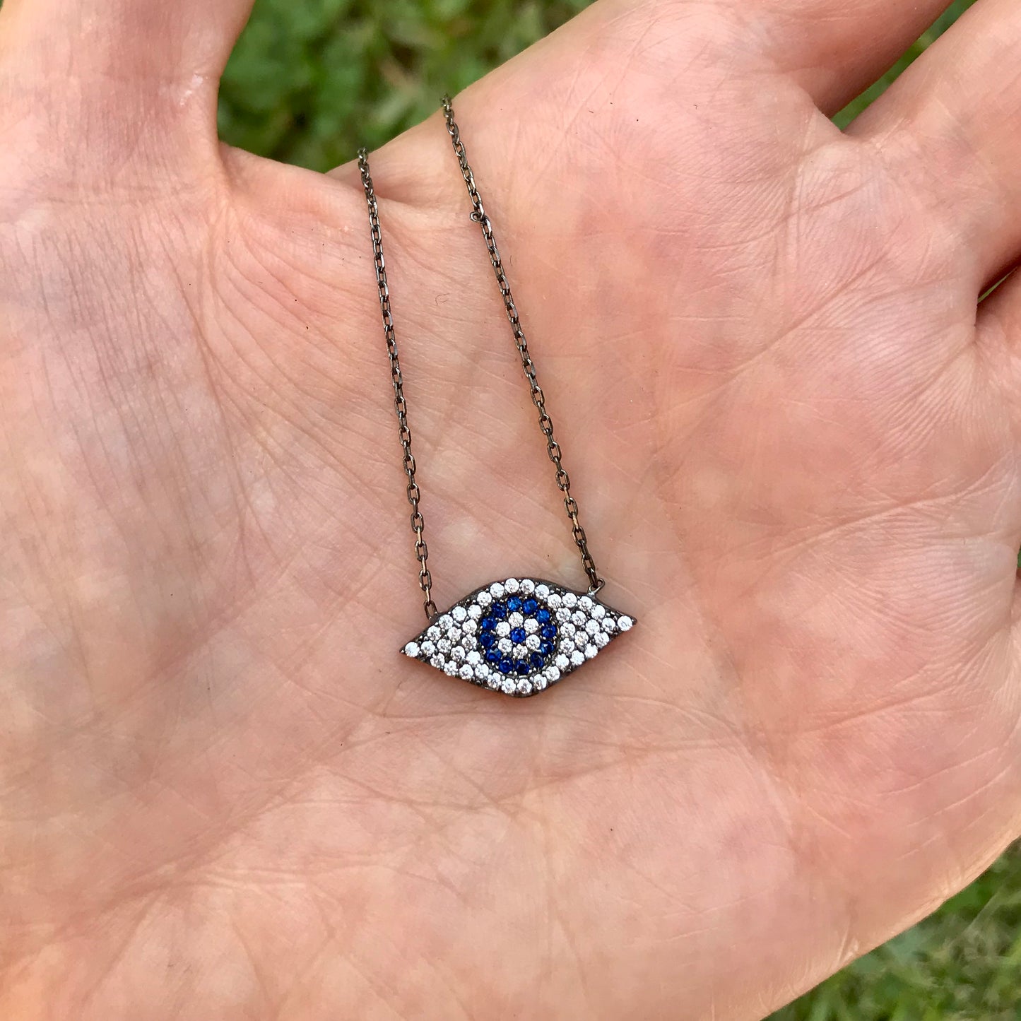 Cadenita de plata .925 NEGRA con OJITO OVALADO