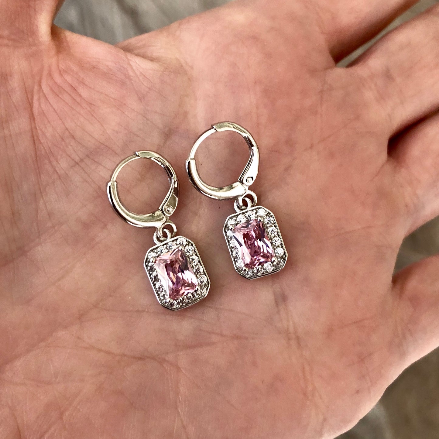 Arracada con CRISTAL de RECTANGULO y mini SWAROVSKIS