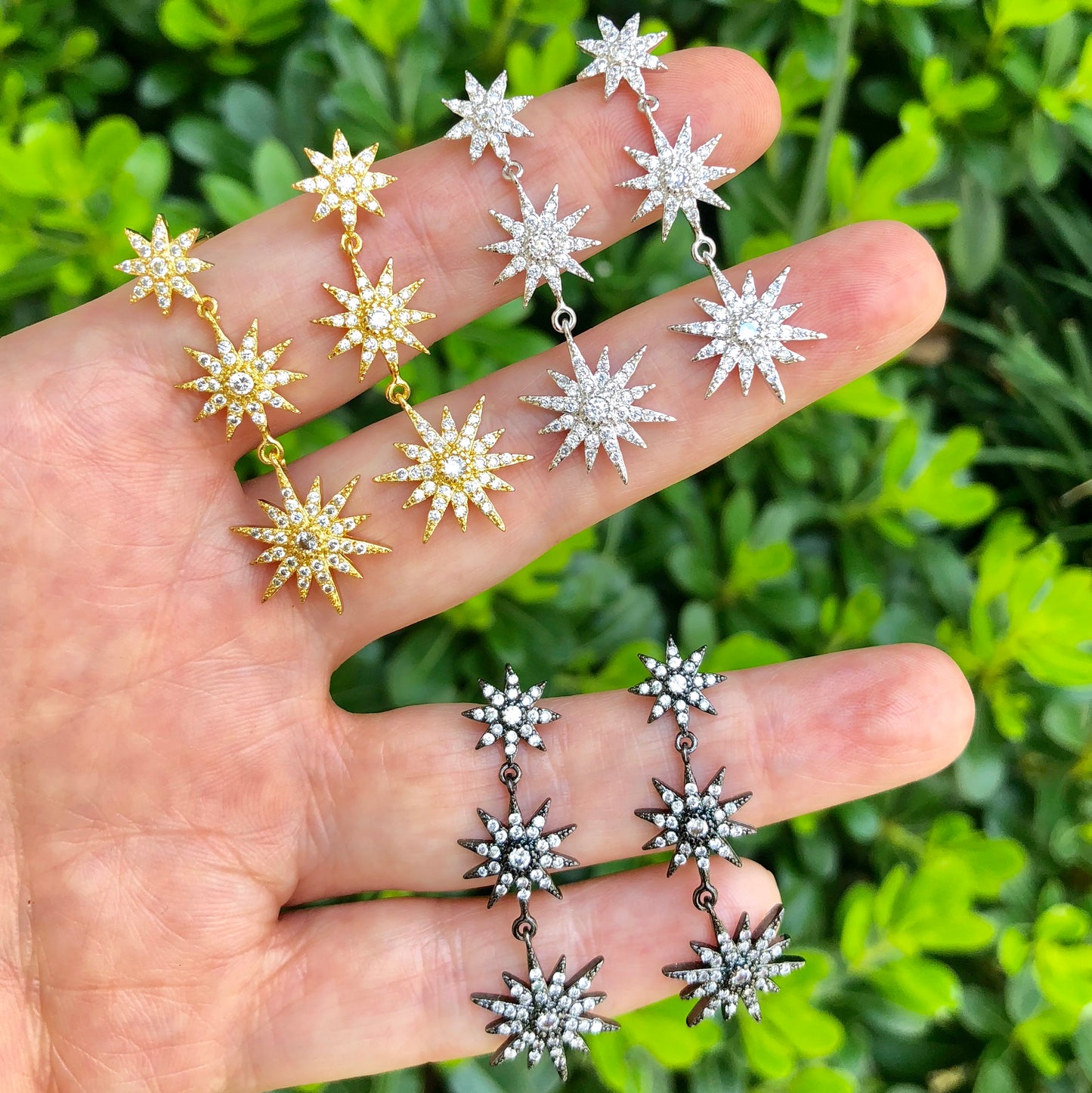 Arete de TRIPLE ESTRELLA con ZIRCONIAS