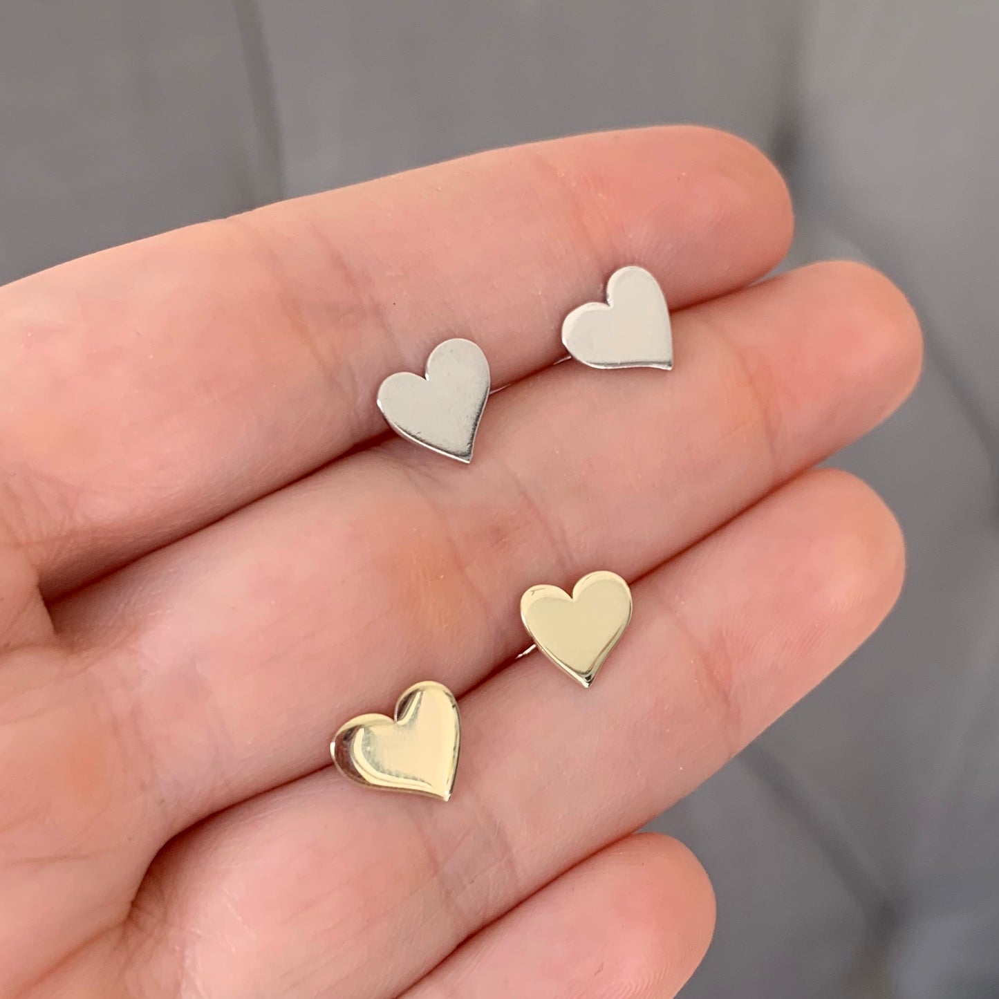 Aretes STUDS de plata de CORAZON