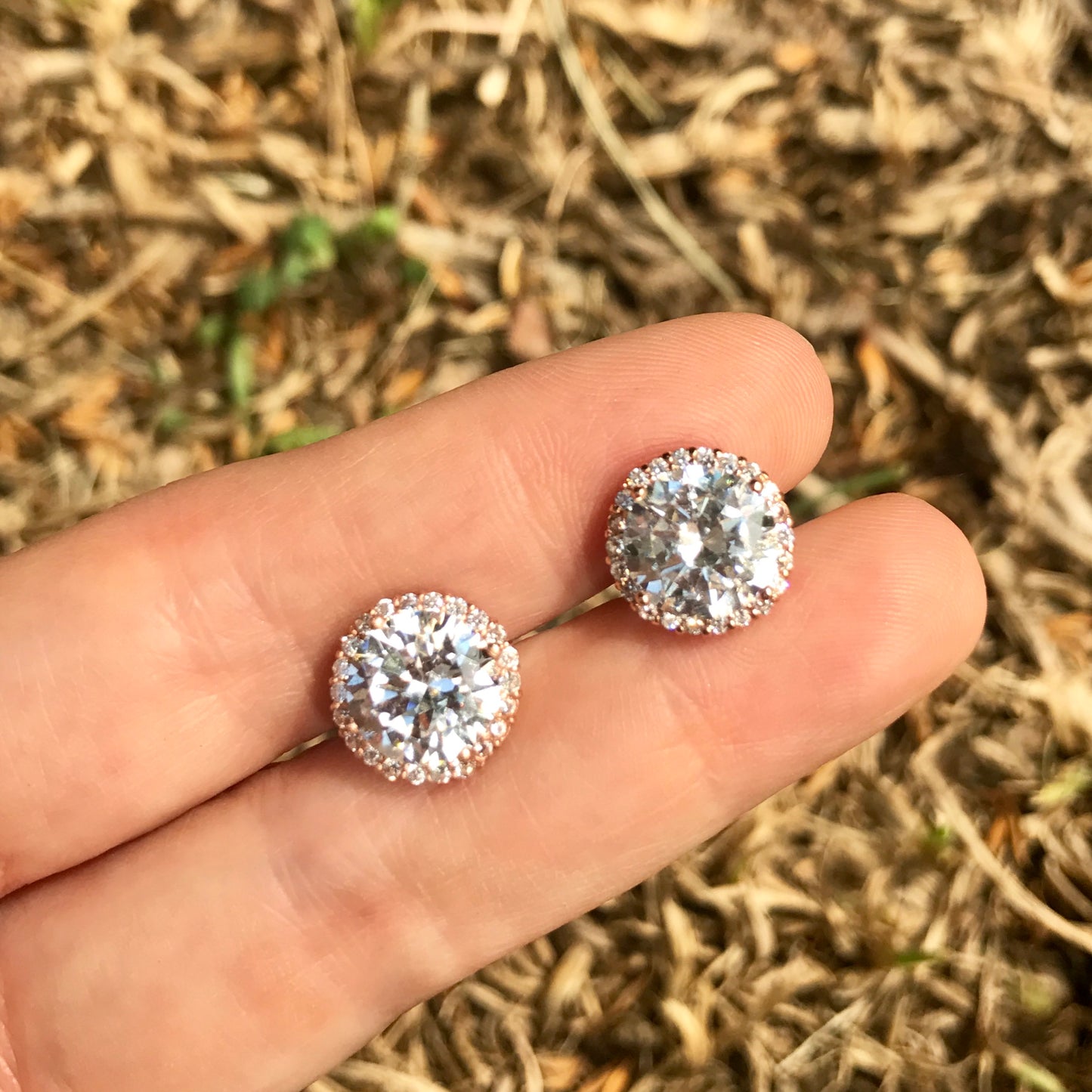 Arete (Broquel) de plata .925 REDONDO con ZIRCONIA