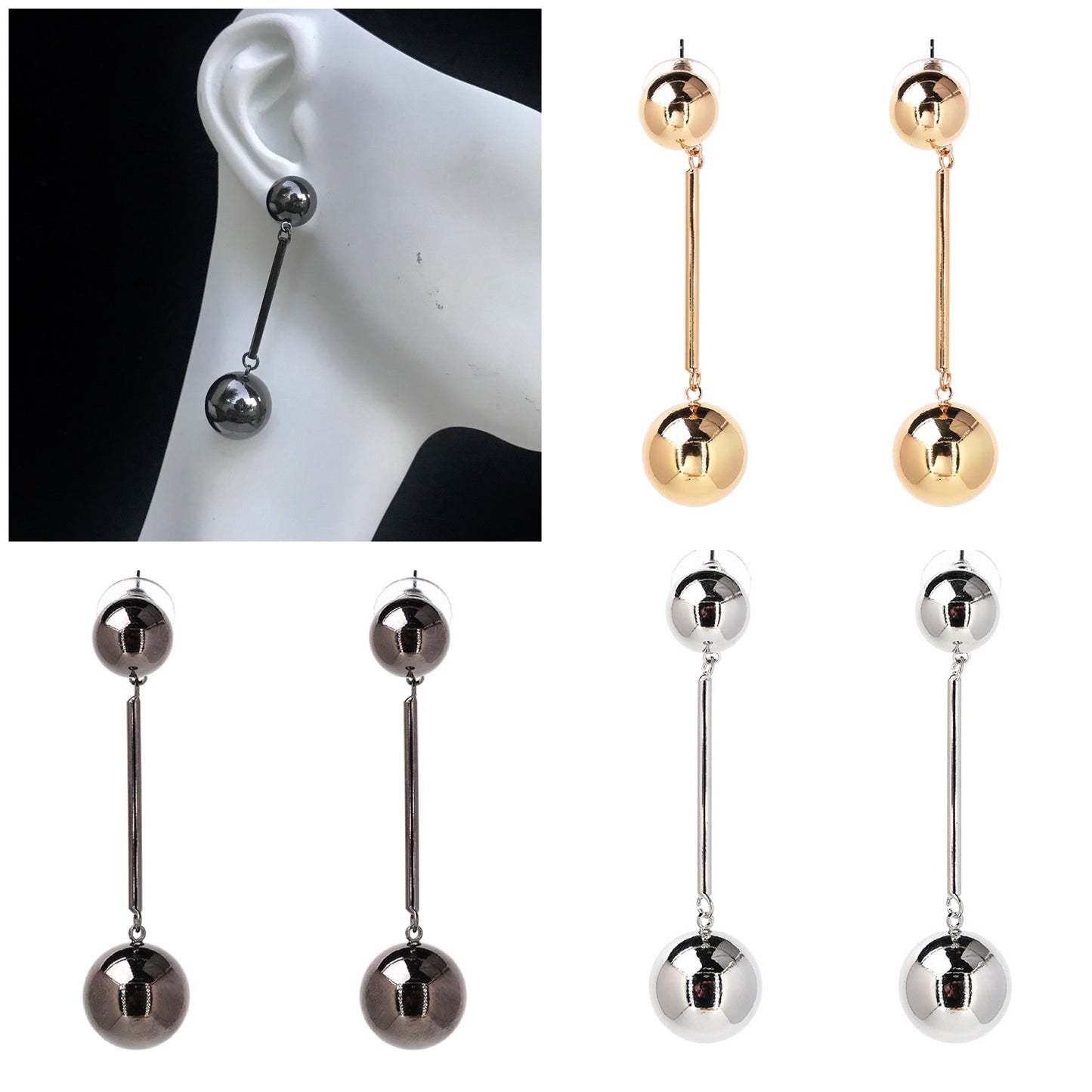 Arete con DOBLE CIRCULO METALICO