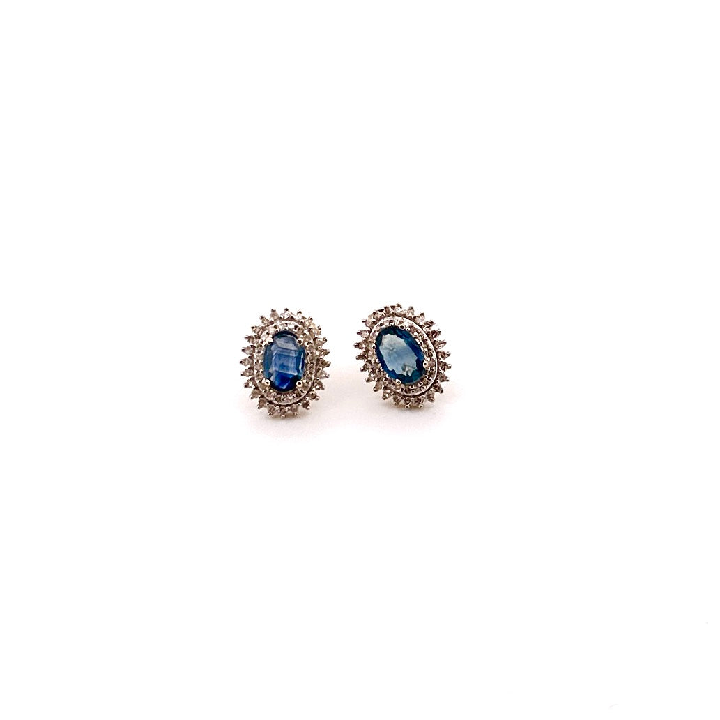 Aretes de ORO con Zafiro y Diamantes $380 dlls