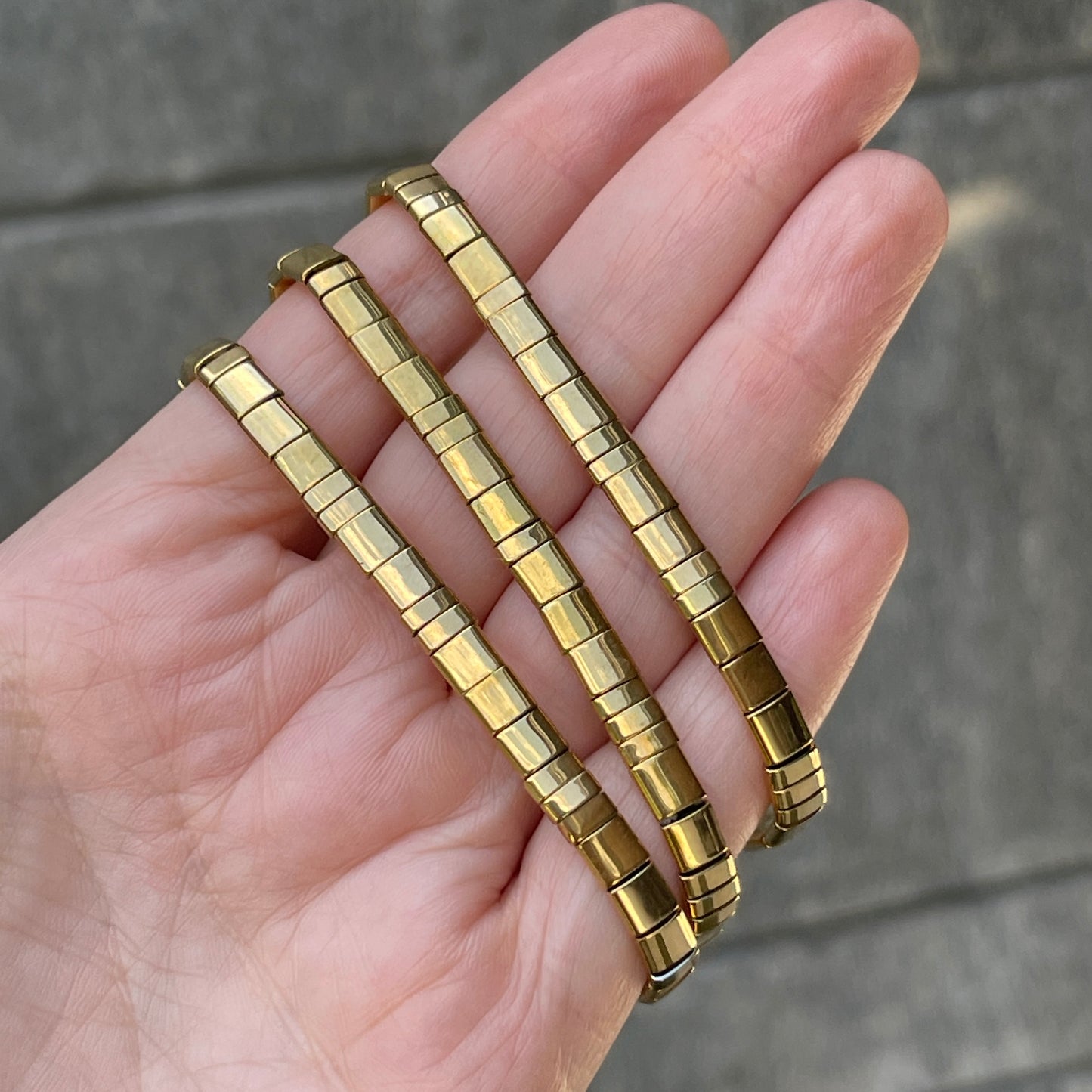 Pulseras ELASTICAS con dorado y plateado