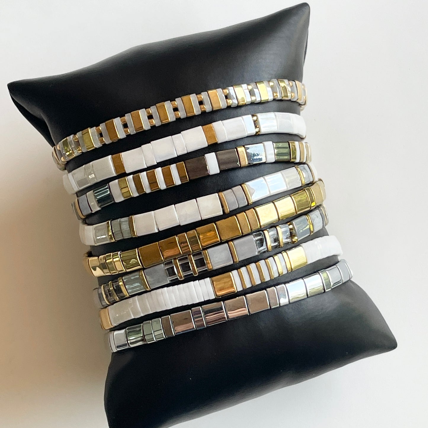 Pulseras ELASTICAS con dorado y plateado