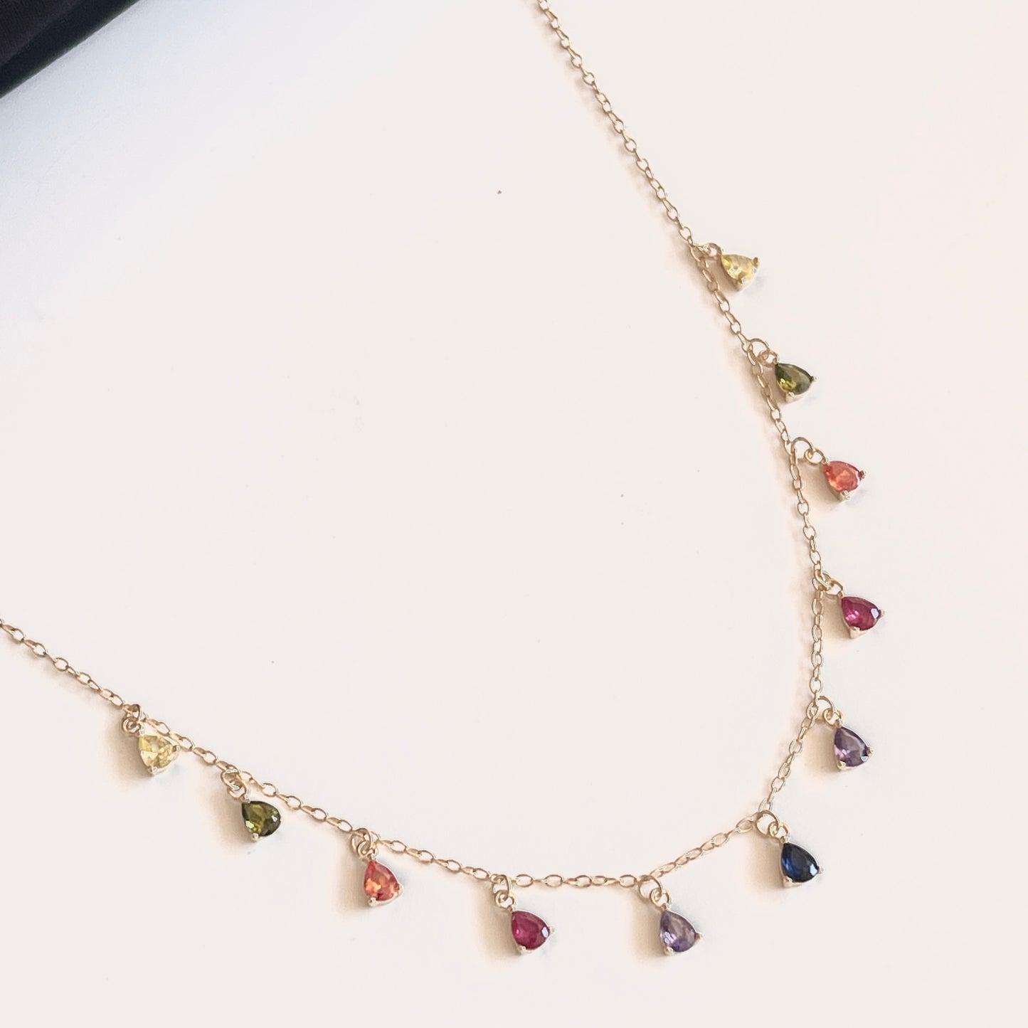 Cadenita de plata con GOTITAS de colores