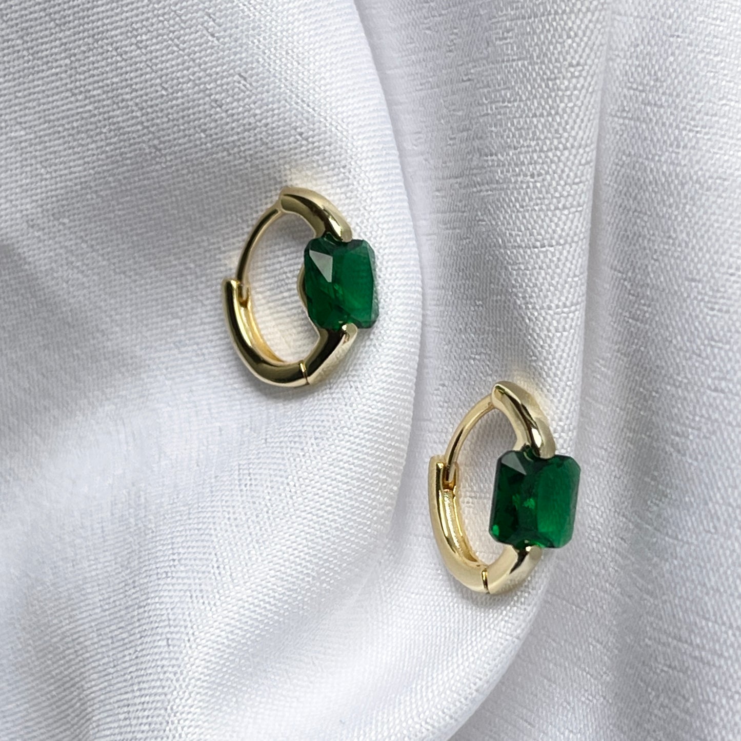 Arracadas de PLATA con ZIRCONIA cuadrada