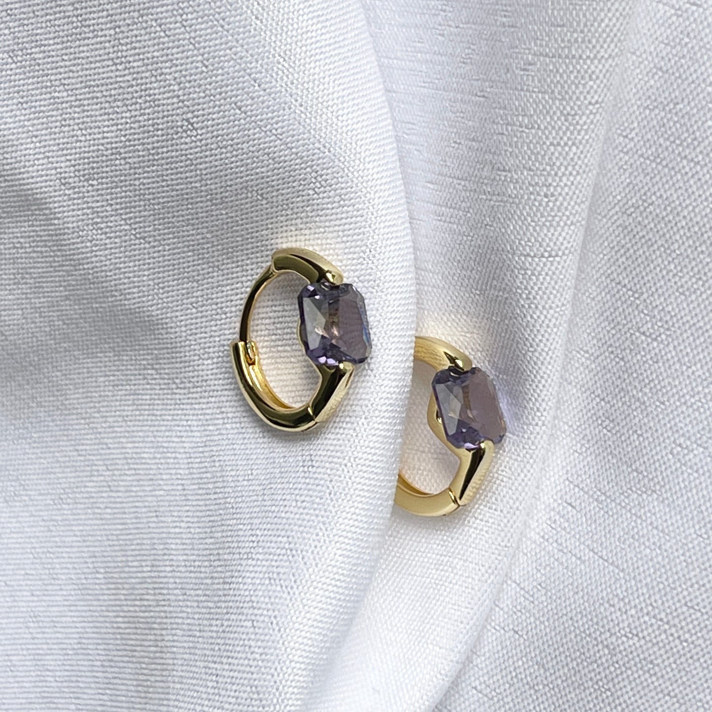 Arracadas de PLATA con ZIRCONIA cuadrada