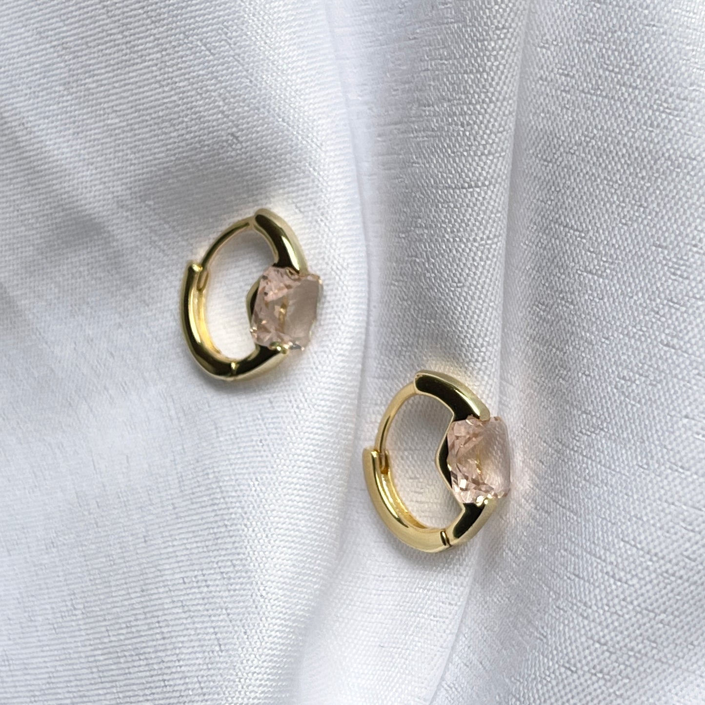 Arracadas de PLATA con ZIRCONIA cuadrada