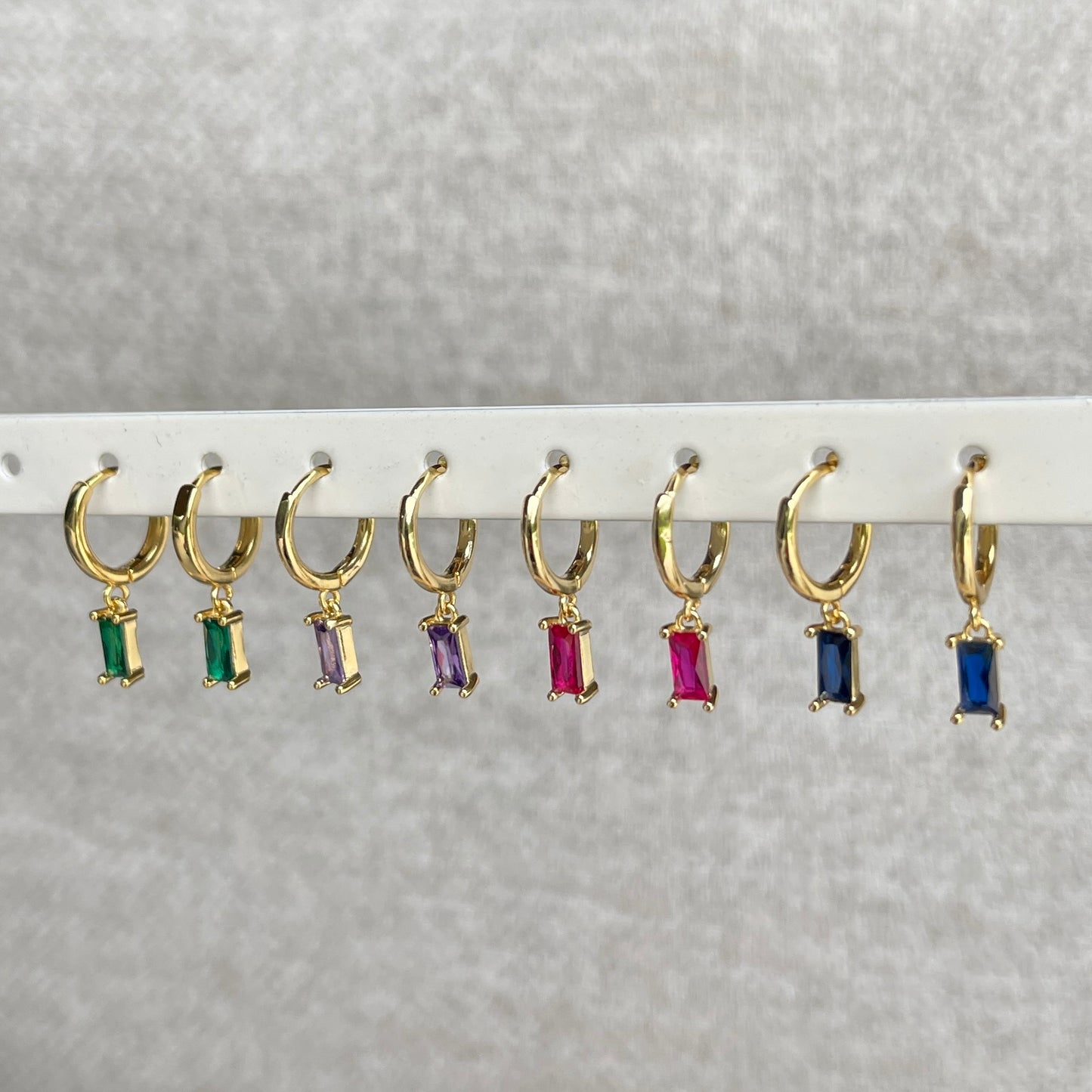 Arracadas de PLATA con dije RECTANGULO