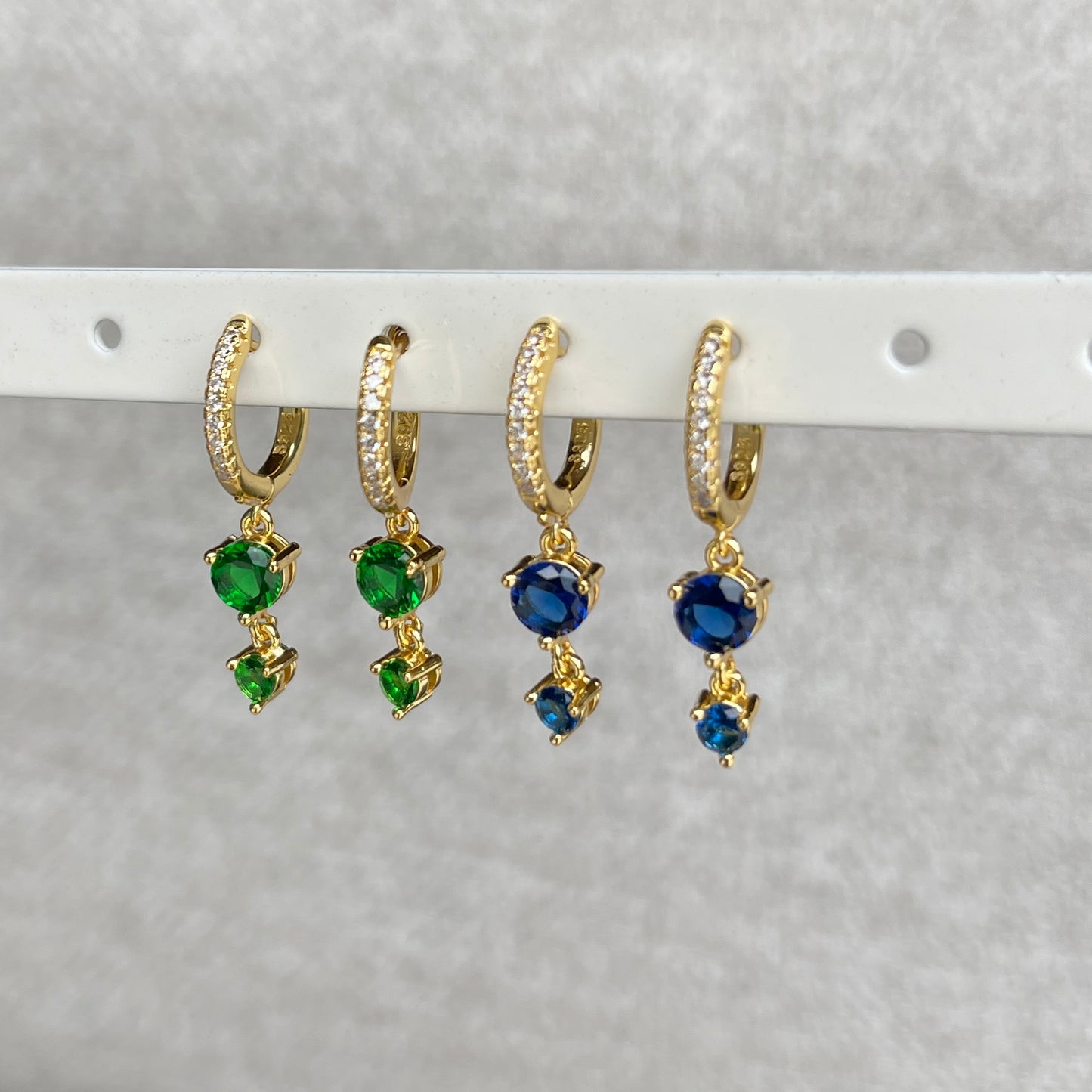 Arracadas de PLATA con doble zirconia