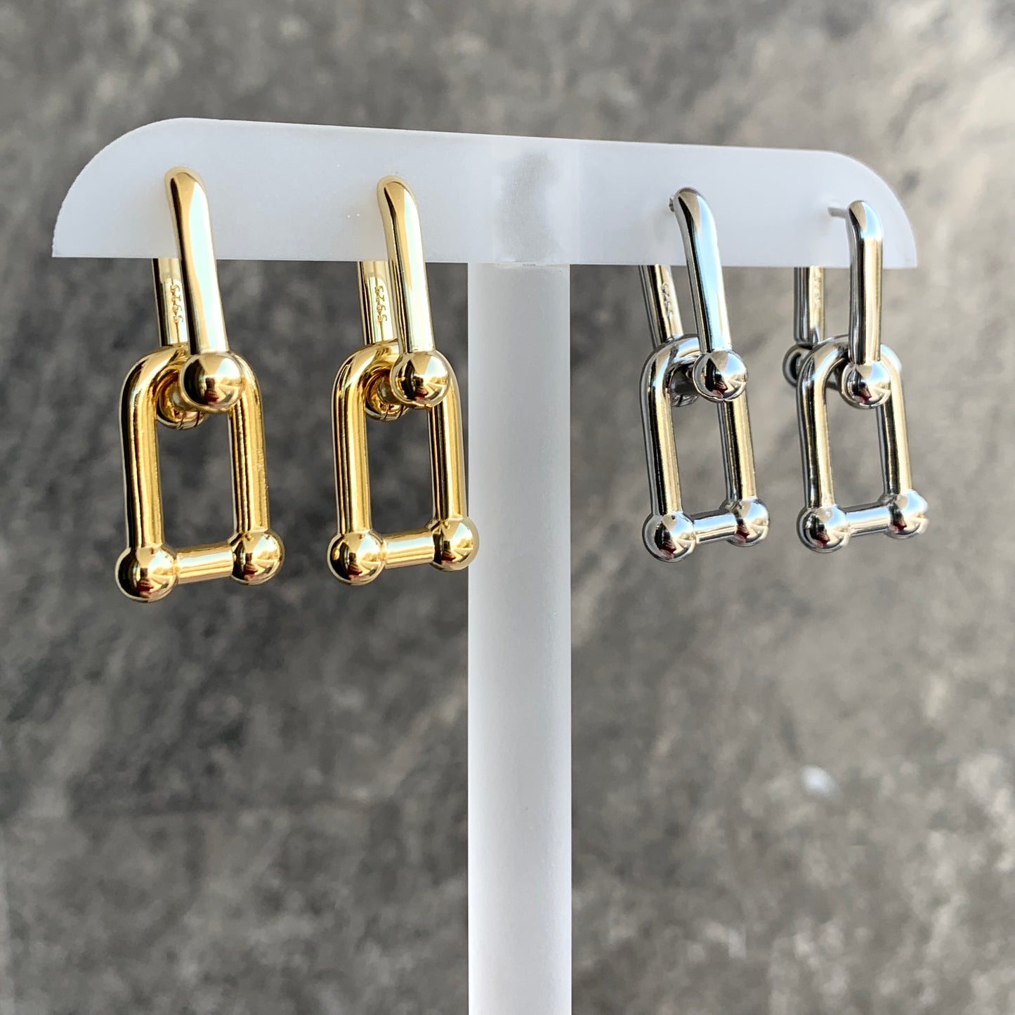 Arracadas DOUBLE LINK de plata .925