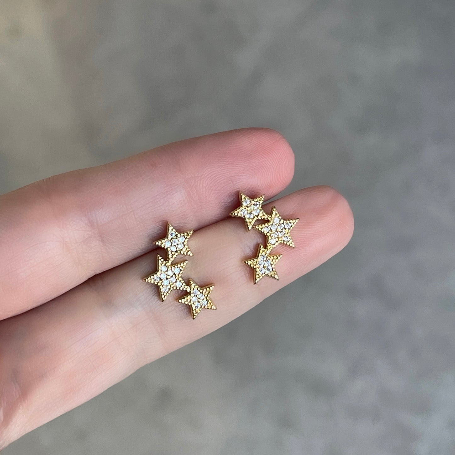Aretes de TRIPLE ESTRELLA