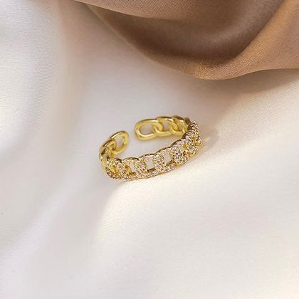 Anillo de cadena con ZIRCONIAS