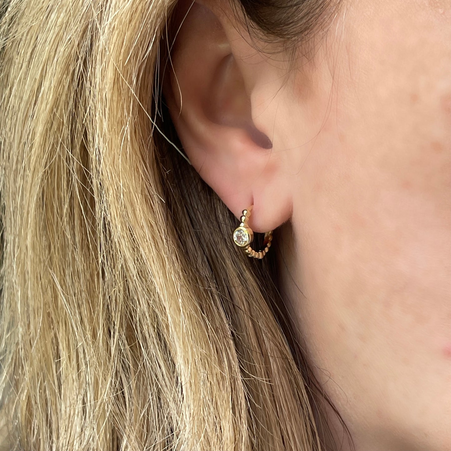 Arracadas de PLATA de bolitas con ZIRCONIA