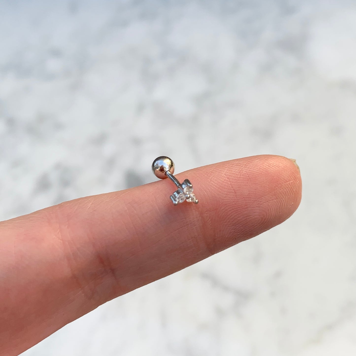 Aretes para PIERCING de PLATA .925 con BOLITA