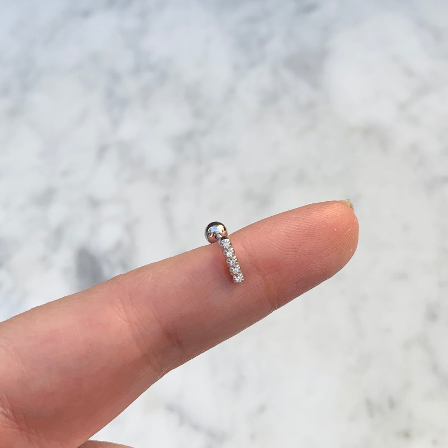 Aretes para PIERCING de PLATA .925 con BOLITA