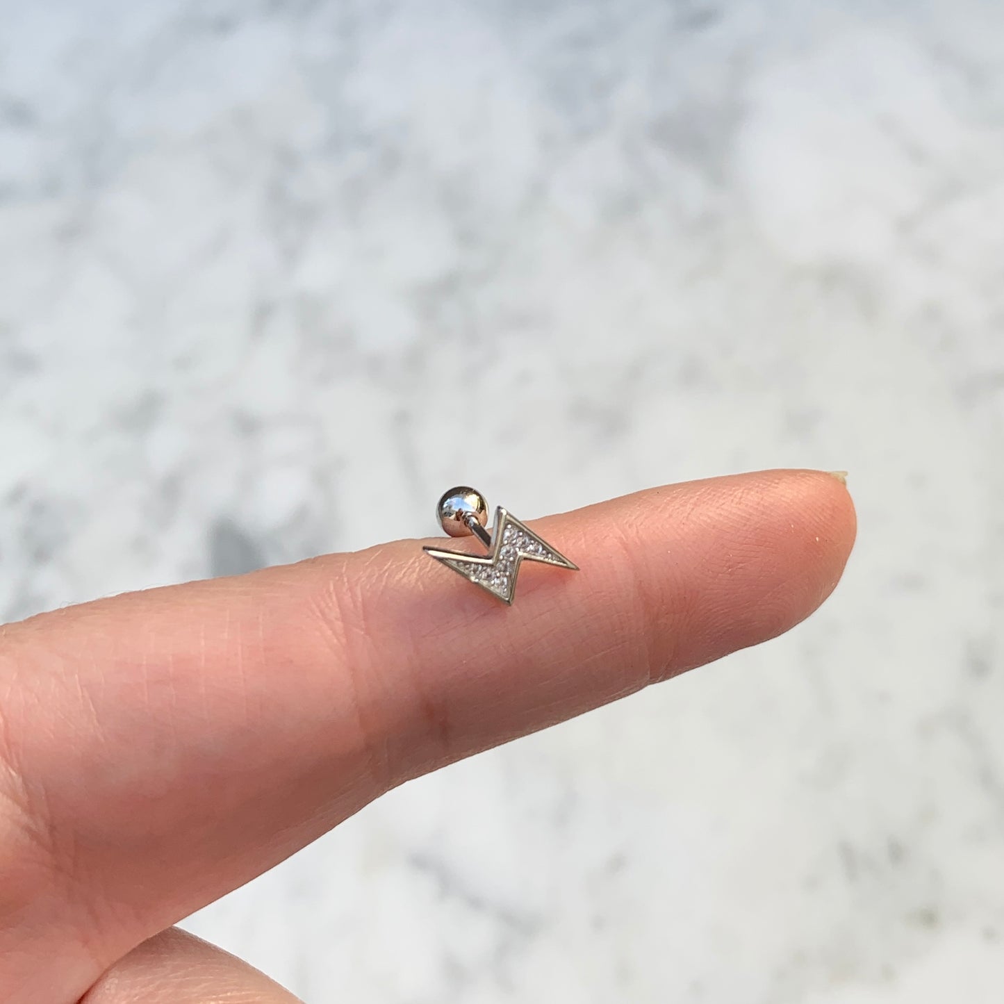 Aretes para PIERCING de PLATA .925 con BOLITA