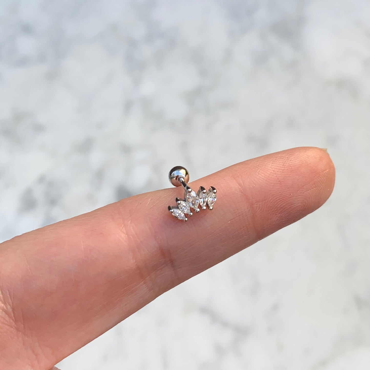 Aretes para PIERCING de PLATA .925 con BOLITA