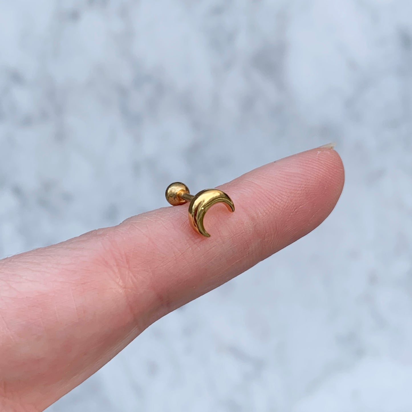 Aretes para PIERCING de ACERO INOXIDABLE y BAÑO DE ORO con BOLITA