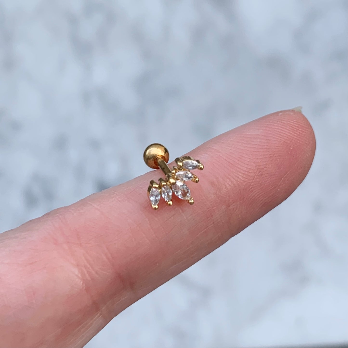 Aretes para PIERCING de ACERO INOXIDABLE y BAÑO DE ORO con BOLITA