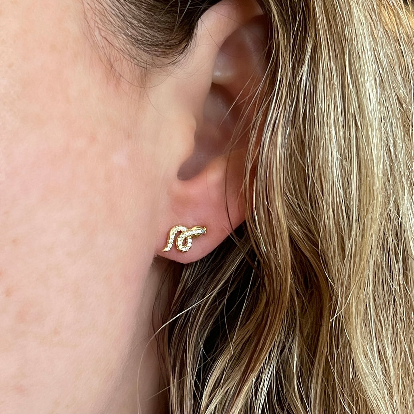 Aretes de PLATA de SERPIENTE con zirconias