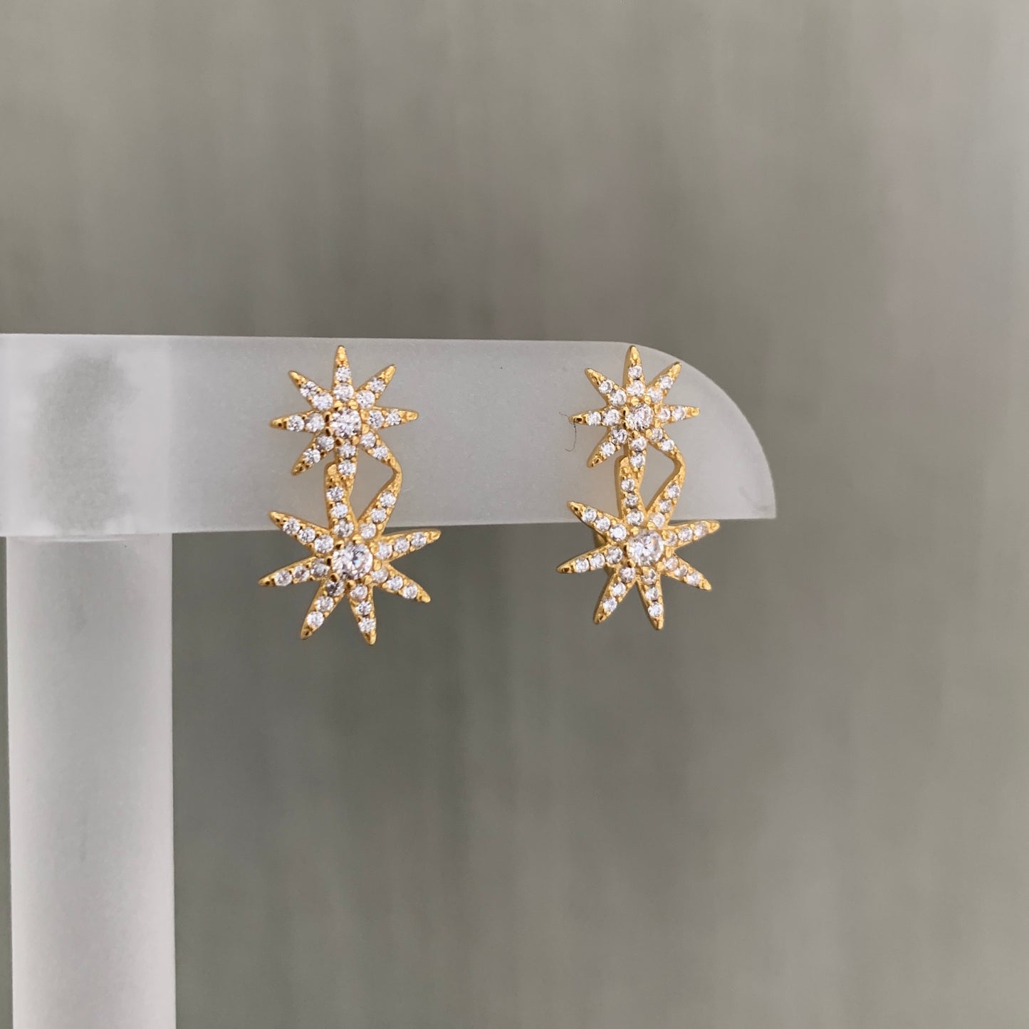 Aretes de PLATA de ESTRELLA DOBLE
